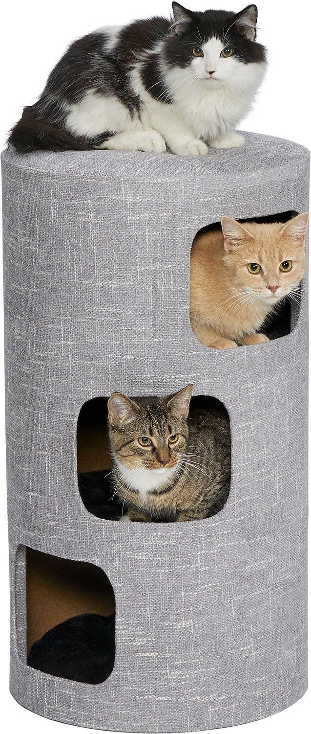 Midwest Homes Feline Nuvo Nova 3-Story Cat Condo House - L:16.5" X W:16.5" X H: 29.5"