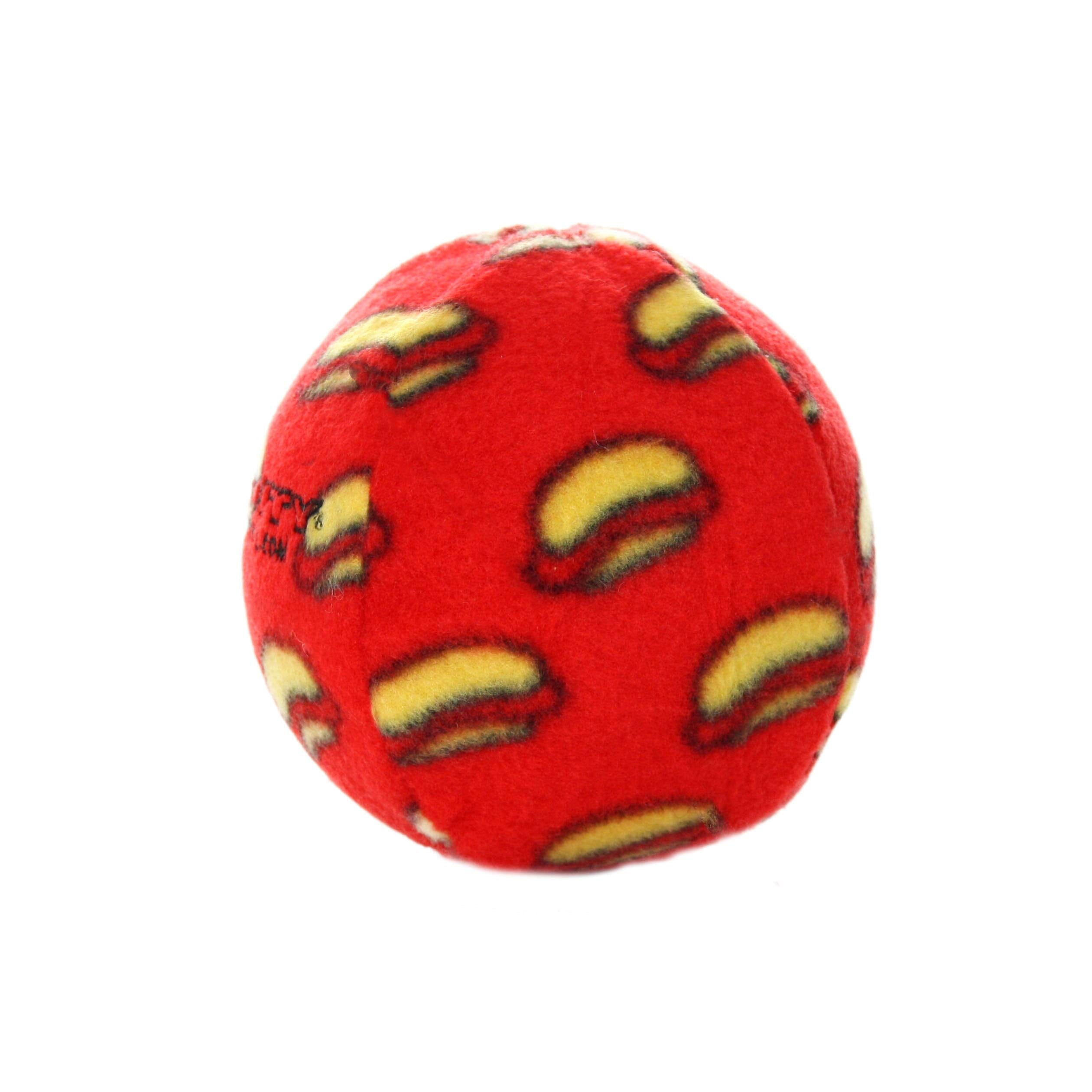 Mighty Ball Fleece Squeak and Plush Dog Toy - Red - Large