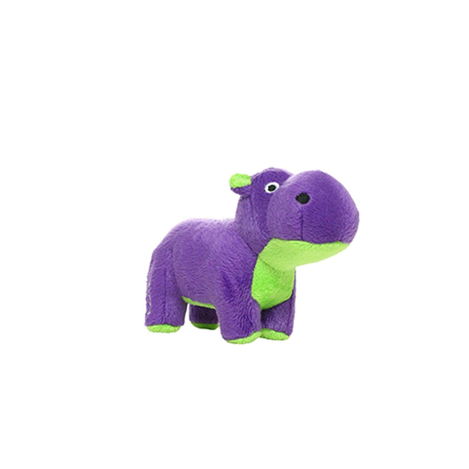 Mighty Junior Safari Hippo Squeak and Plush Floating Dog Toy - Purple - Small