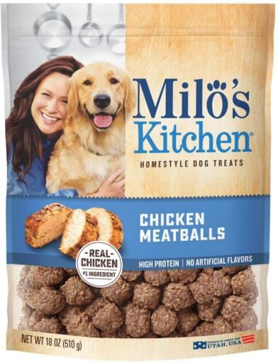 Milo's Kitchen Chicken Meatballs Soft and Chewy Dog Treats - 18 Oz - Case of 4