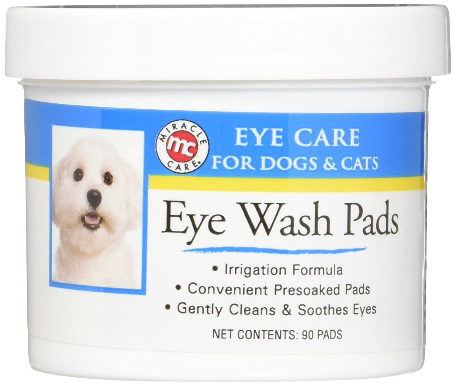 Miracle Care First-Aid Sterile Eye Wash Pads for Dogs and Cats - 90 Count