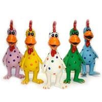 Multipet Globkens Chicken Squeak and Latex Dog Toy - Assorted - 11.5" Inches