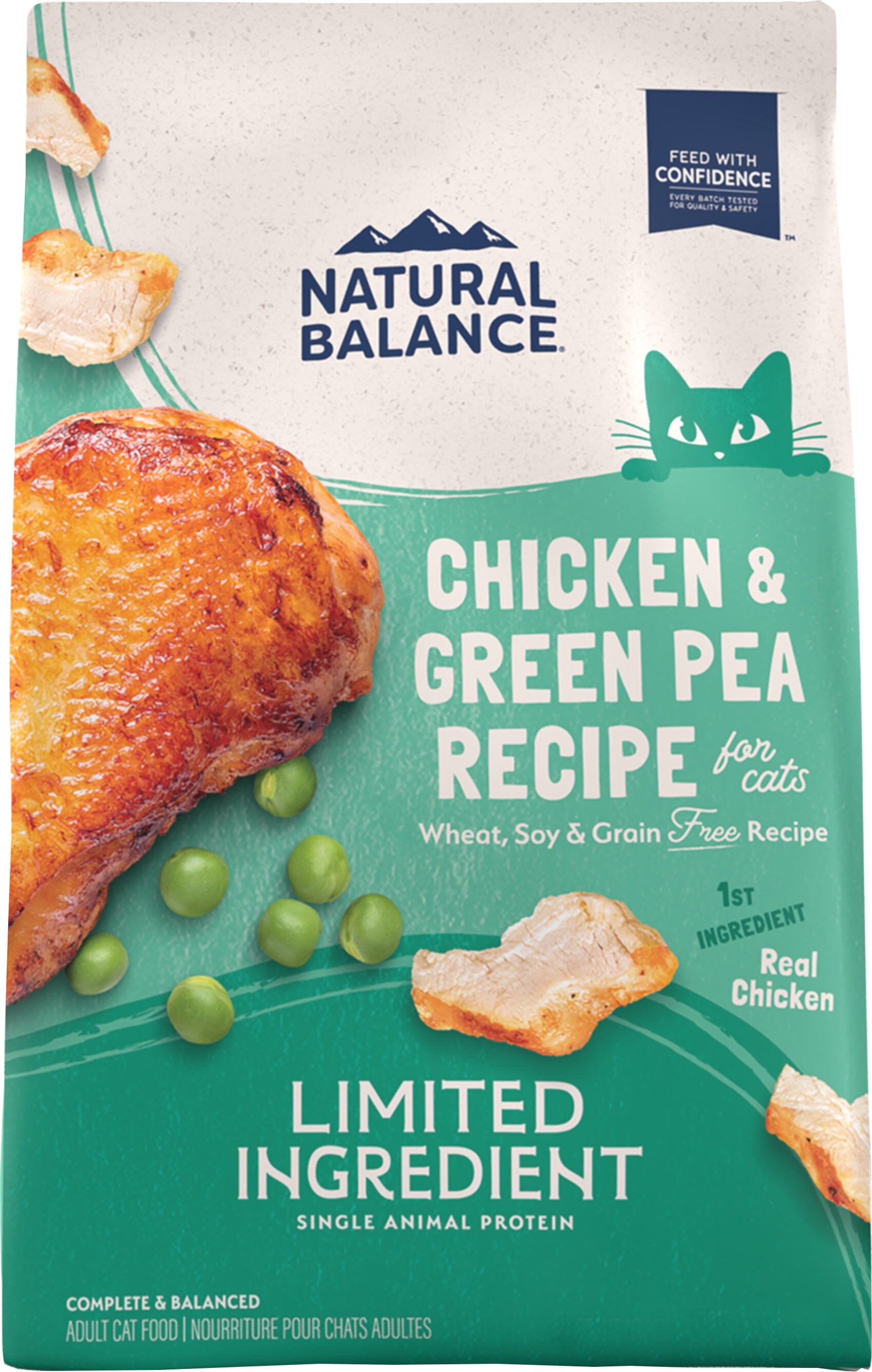 NATURAL BALANCE LIMITED INGREDIENT CAT FOOD - CHICKEN/GREEN PEA - 10 LBS