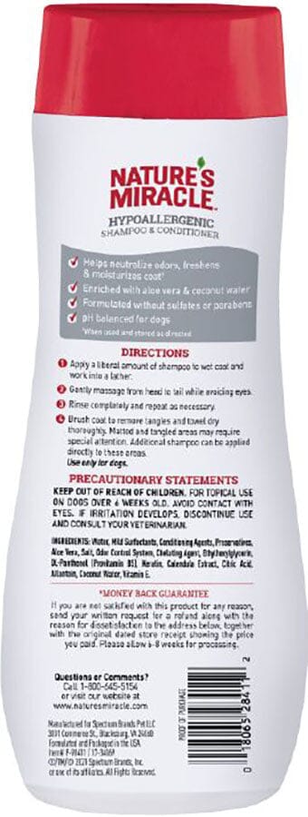 Nature's Mircale Odor Control Hypoallergenic Dog Shampoo & Conditioner - Unscented - 16 Oz