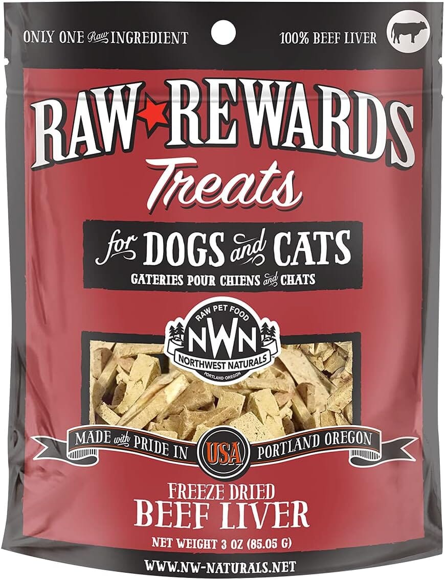 Northwest Naturals Freeze Dried Beef Liver Treat Freeze-Dried Cat and Dog Treats - 3 oz Bag