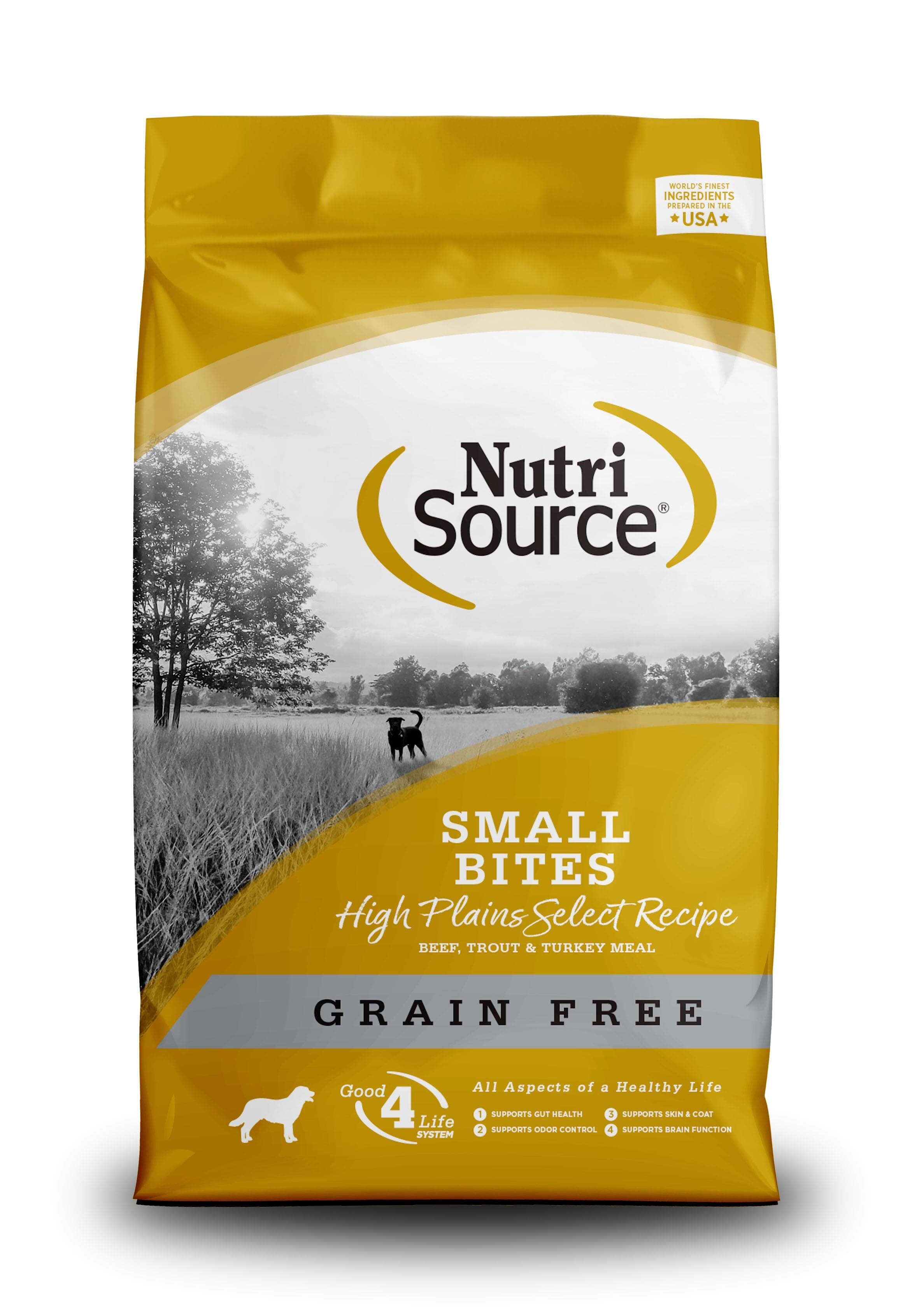 Nutrisource Grain Free High Plains Select Small Bites Beef and Trout Dry Dog Food - 15 lb Bag