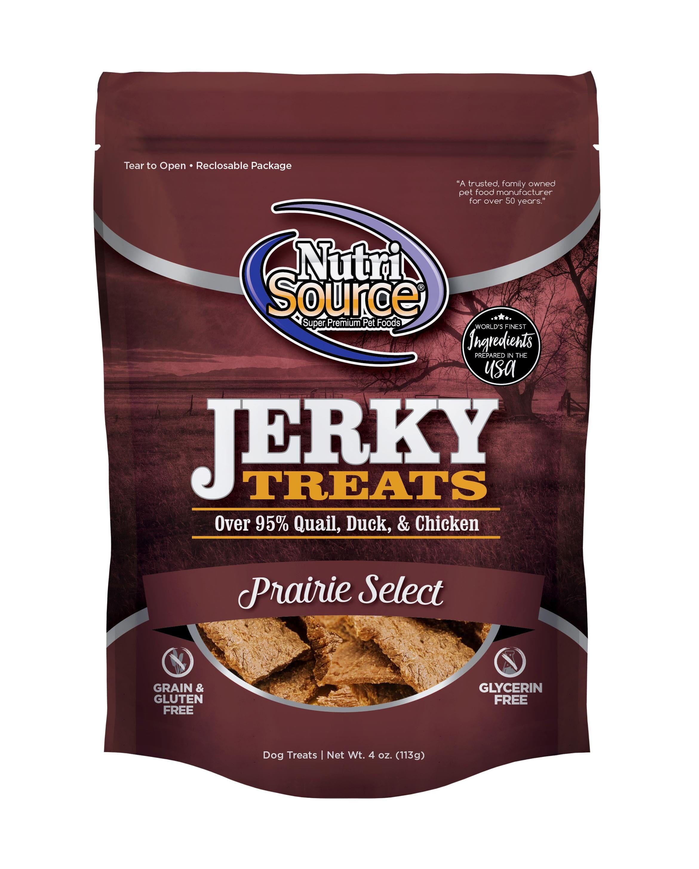 Nutrisource Prairie Select Jerky Dog Treats - 4 oz
