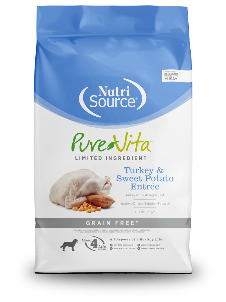 Nutrisource Pure Vita Grain Free Small Turkey & Sweet Potato Entrée Dry Dog Food - 15 lb Bag