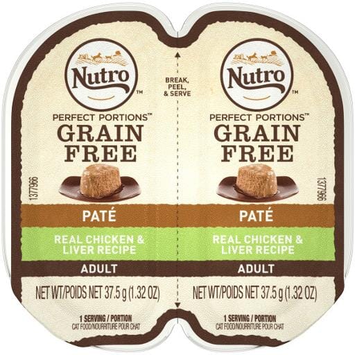 Nutro Wild Frontier Perfect Portions Pate Chicken and Liver Cat Food Trays - 2.6 Oz - Case of 24