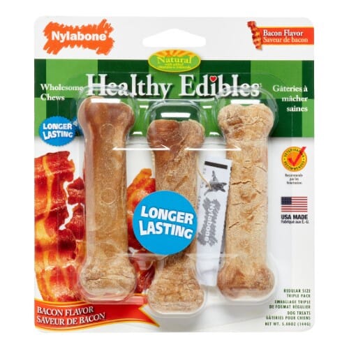 Nylabone Healthy Edibles Natural Chew Variety Pack Dog Biscuits Treats - Assorted - Reg - 3 Pack