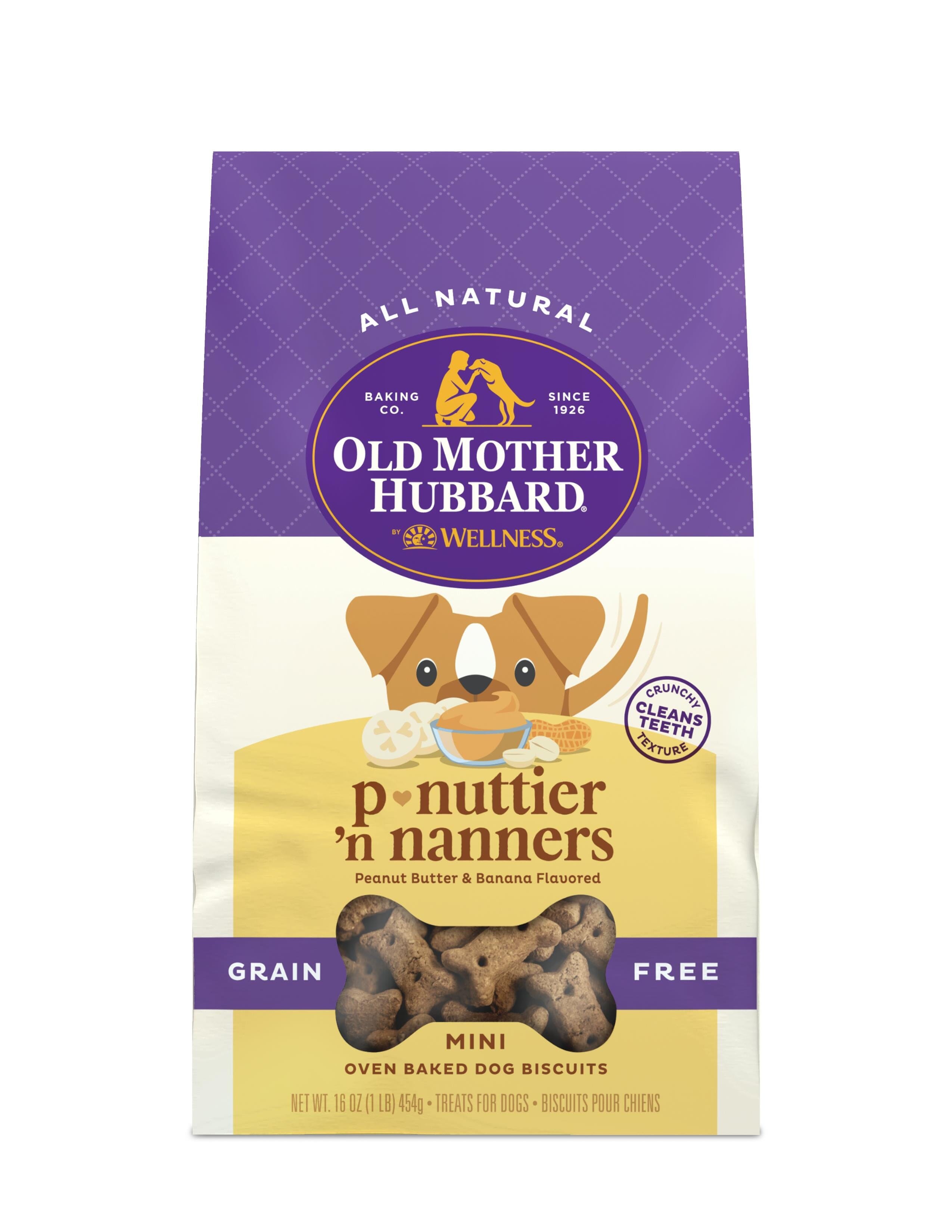 Old Mother Hubbard Grain-Free P-Nuttier N' Nanners Mini Baked Dog Biscuits - 16 Oz