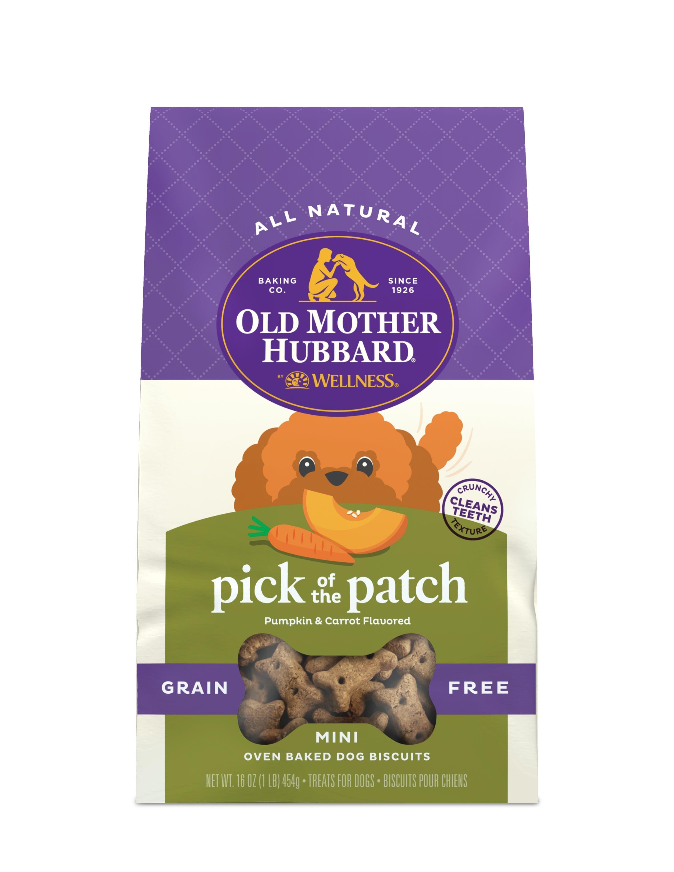 Old Mother Hubbard Grain-Free Pick of The Patch Pumpkin Carrot Mini Baked Dog Discuits - 16 Oz