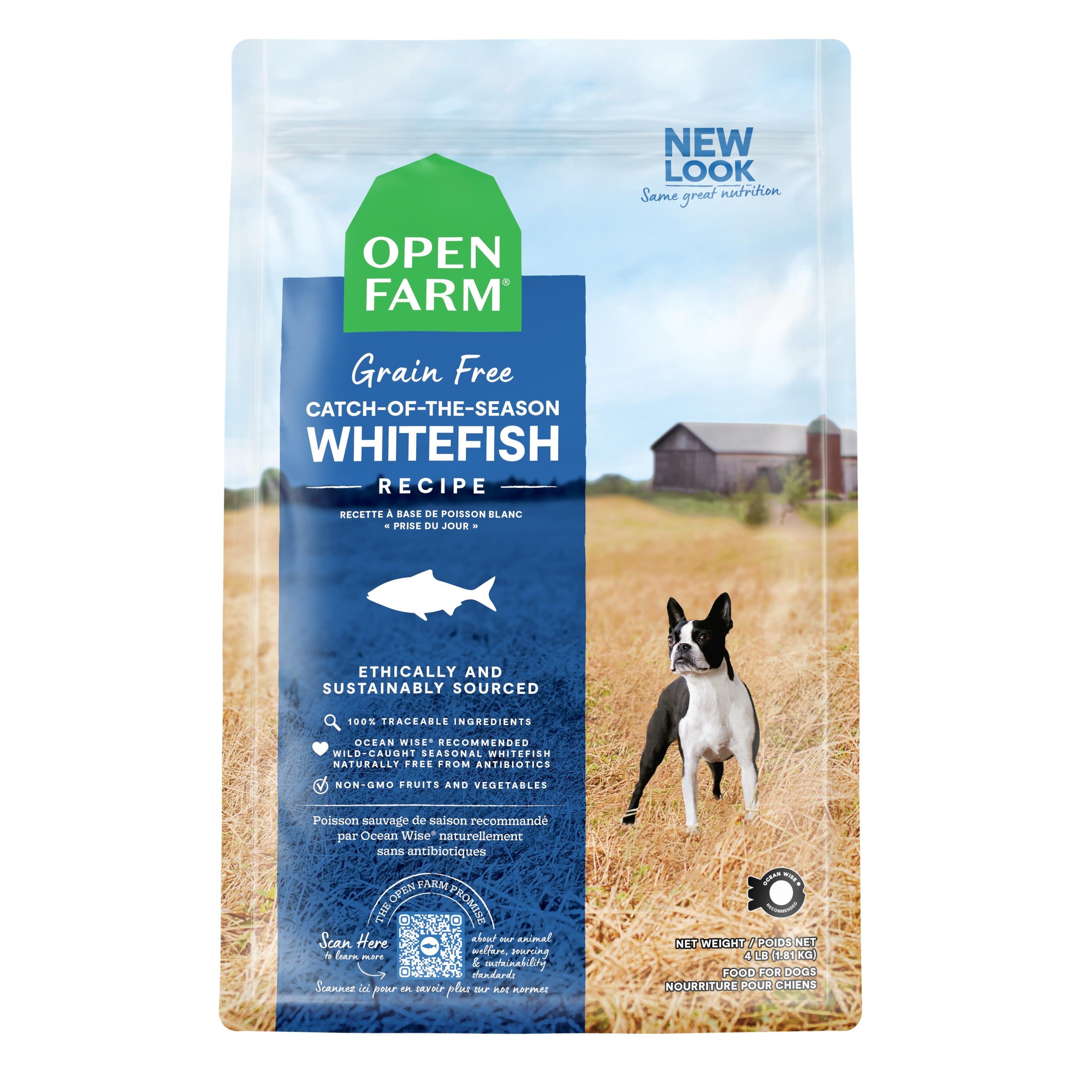 Open Farm Catch of Season Grain-Free Whitefish Recipe Dry Dog Food - 4 Lbs
