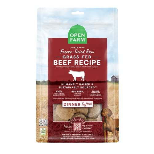 Open Farm Grass-Fed Beef Patties Freeze-Dried Raw Dog Food - 17.5 Oz