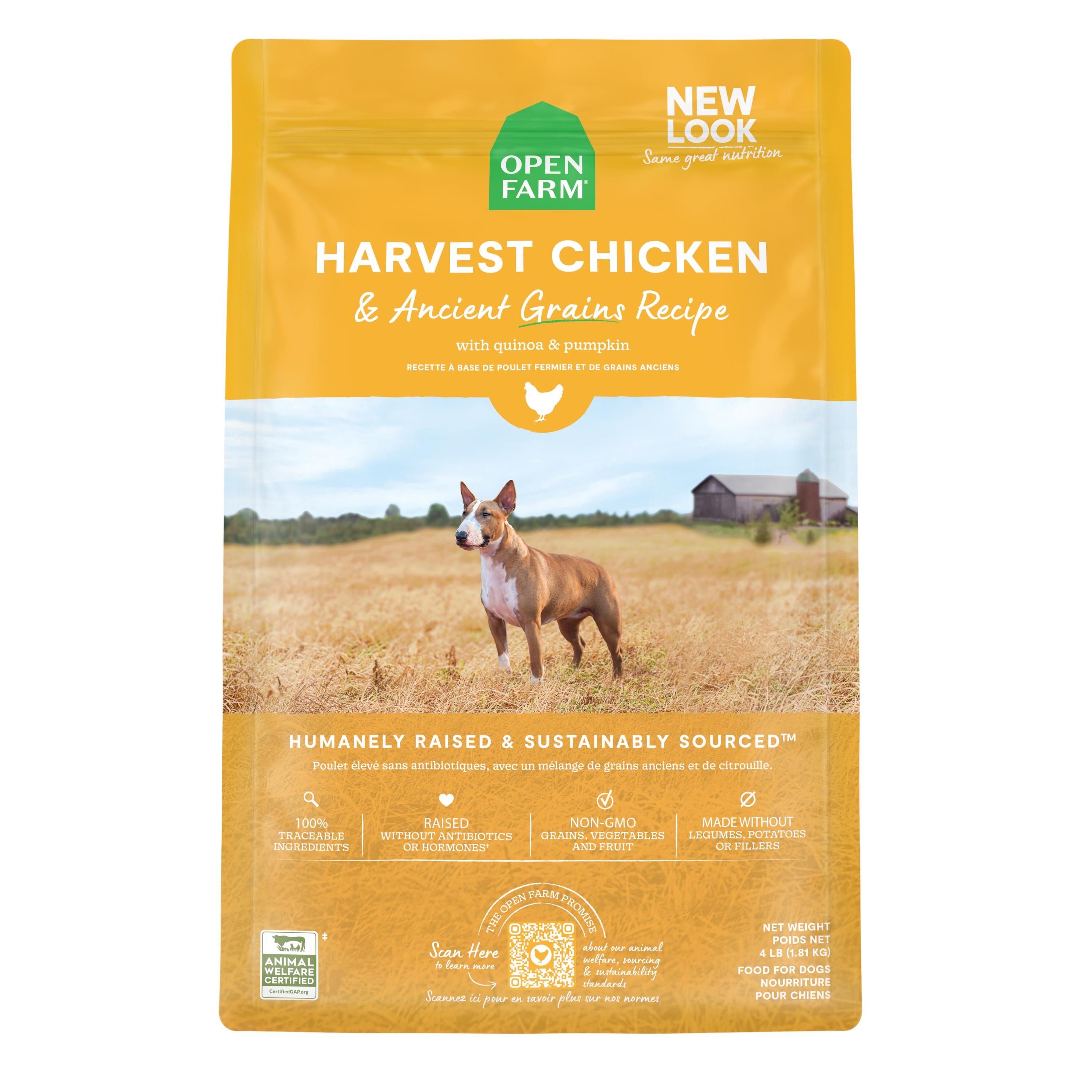 Open Farm Harvest Chicken and Ancient Grains Dry Dog Food - 4 Lbs