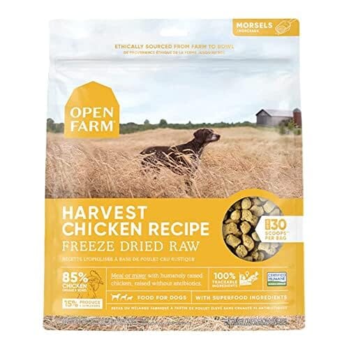 Open Farm Harvest Chicken Morsals Recipe Freeze-Dried Raw Dog Food - 31.5 Oz