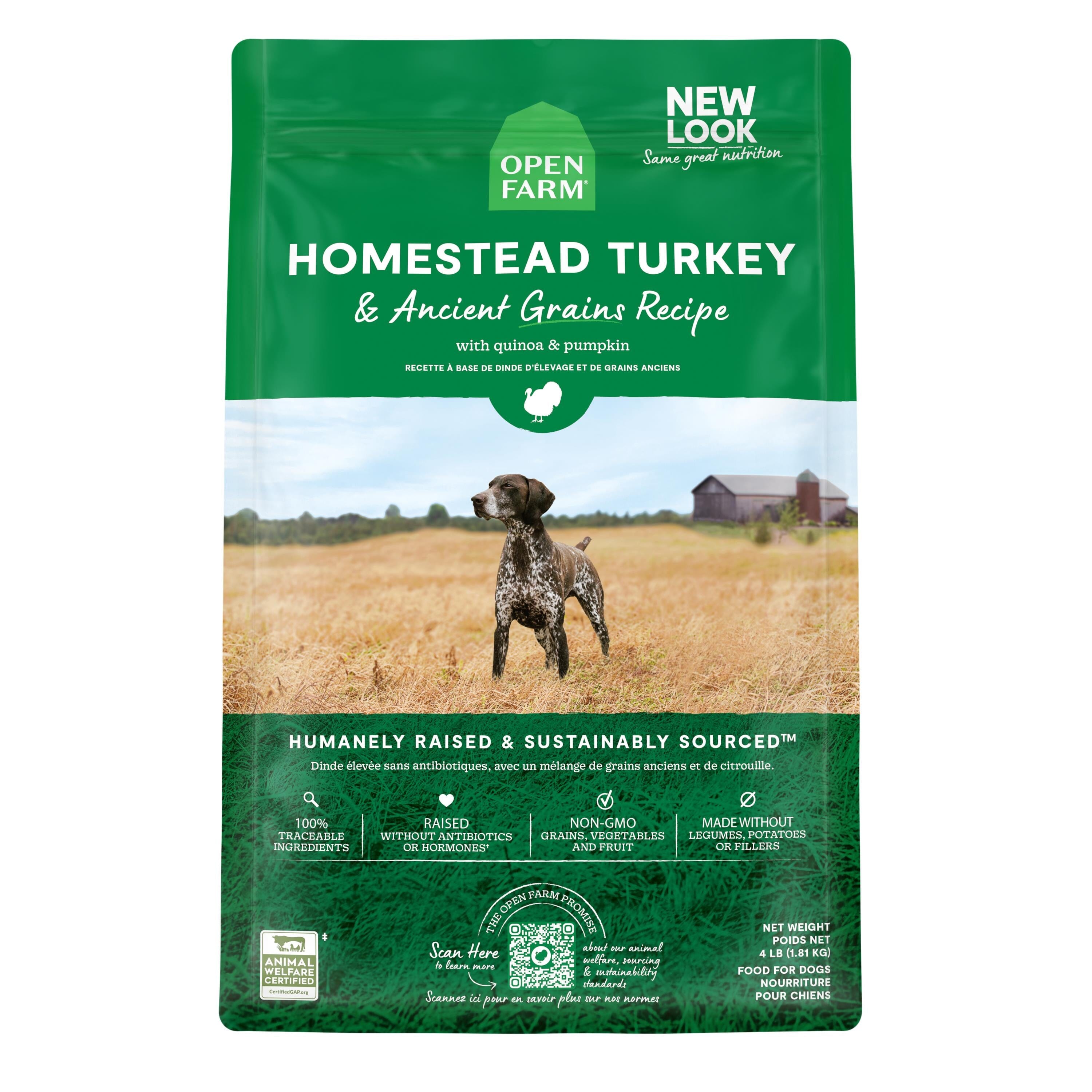 Open Farm Homestead Turkey and Ancient Grains Dry Dog Food - 11 Lbs