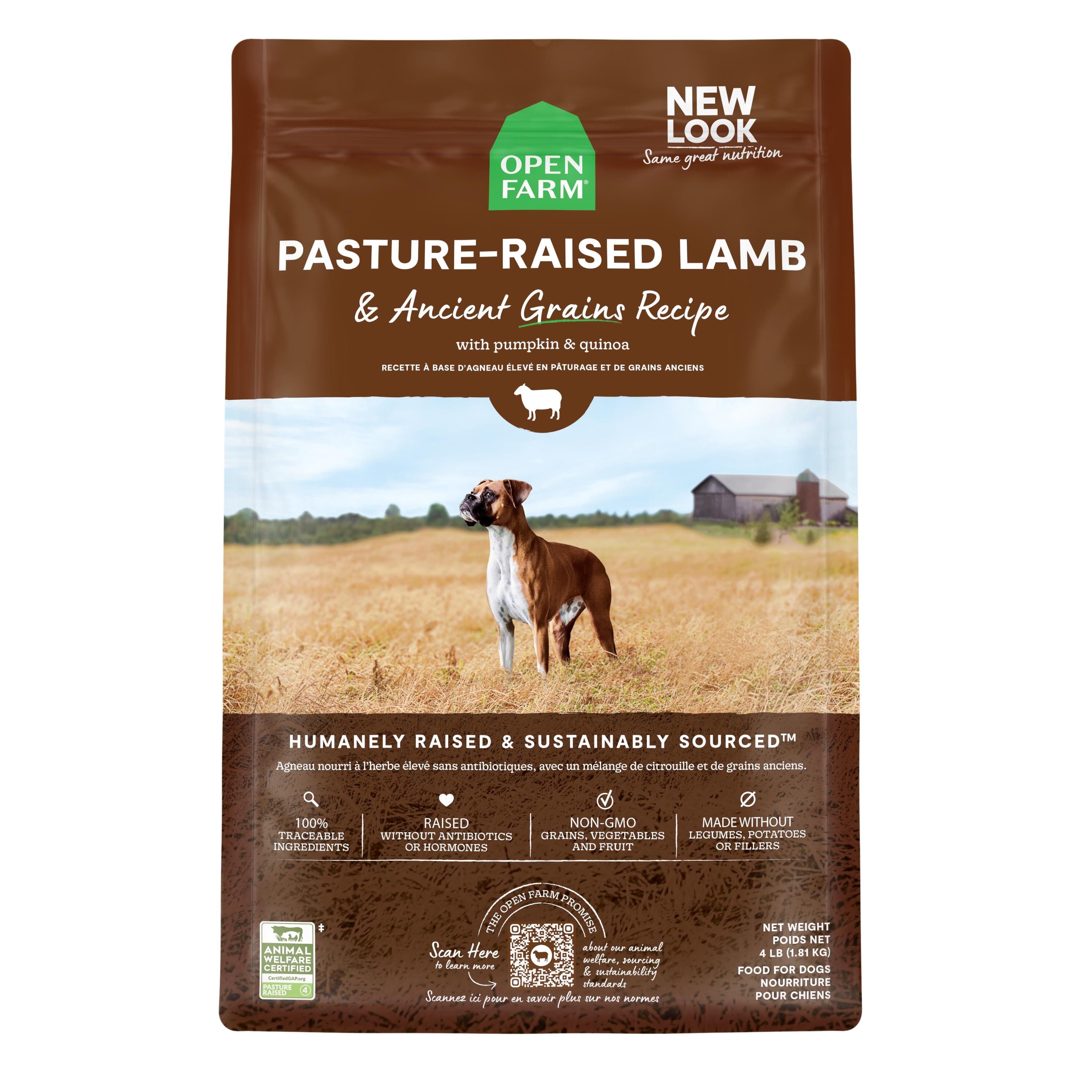 Open Farm Pasture-Raised Lamb and Ancient Grains Recipe Dry Dog Food - 11 Lbs