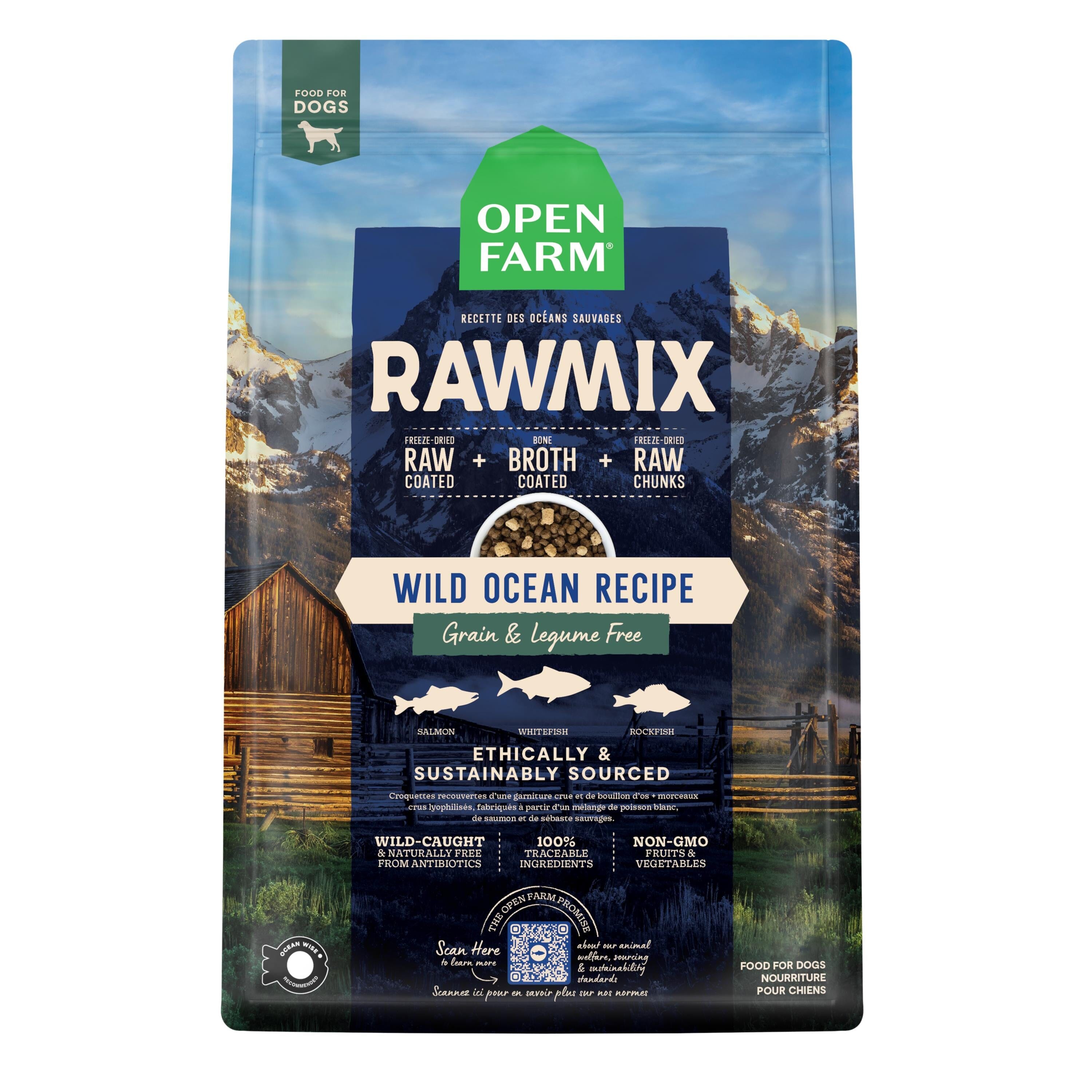 Open Farm RawMix Grain-Free Wild Ocean Recipe Dry Dog Food - 20 Lbs