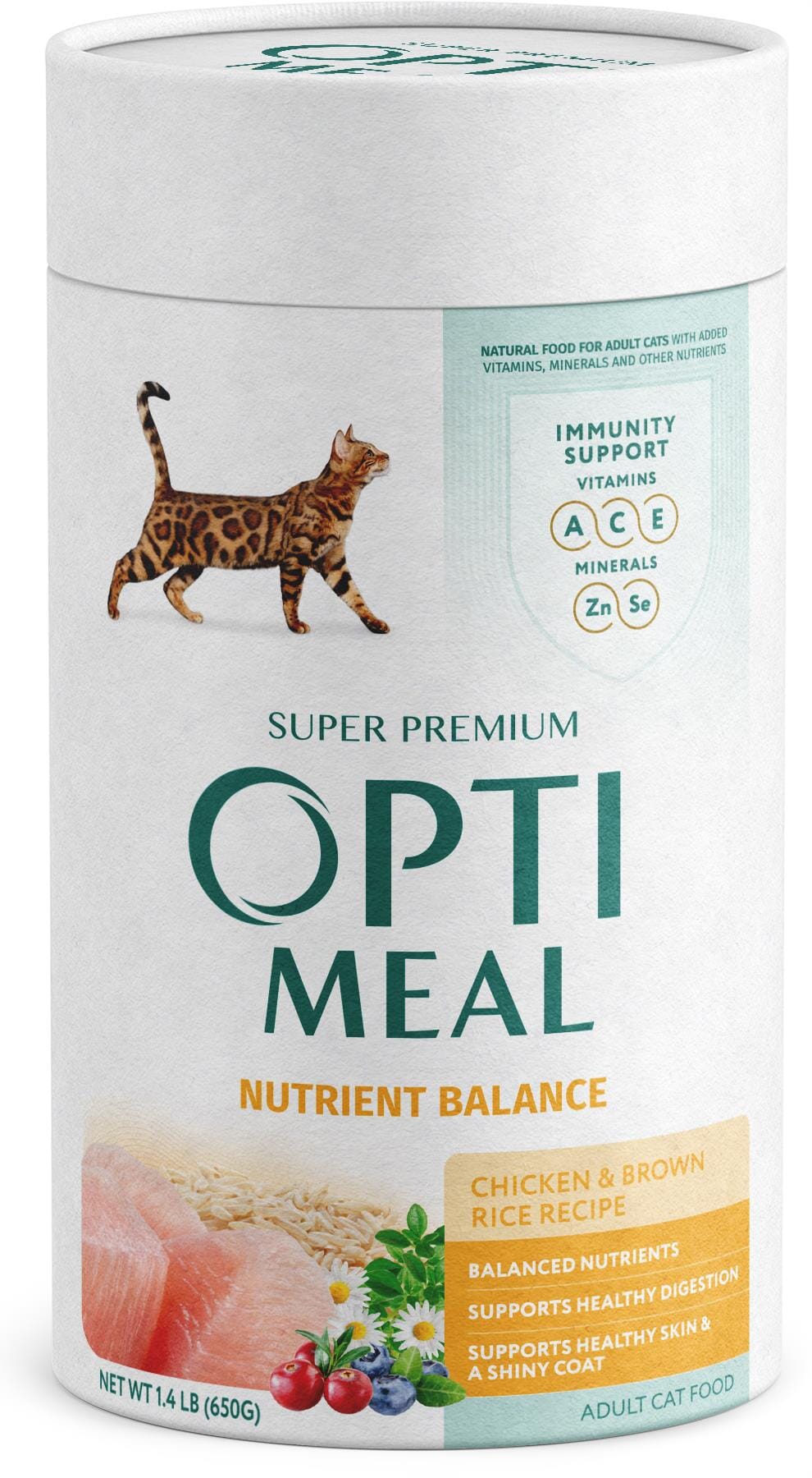 Optimeal Nutrient Balance Chicken & Brown Rice Recipe Adult Cat Dry Food