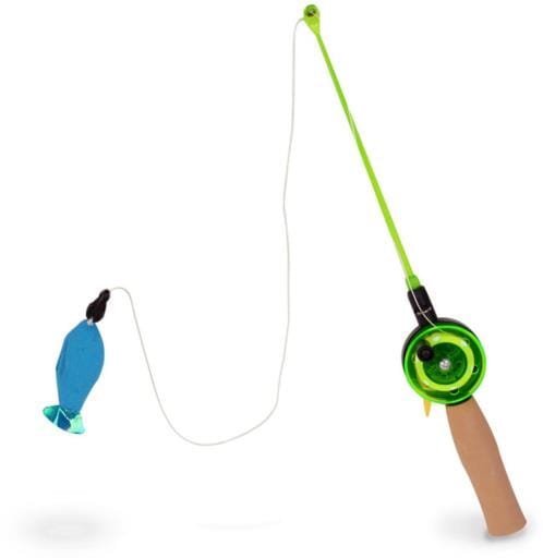 OurPets Go Fish Rod Interactive Cat Teaser and Plush Nylon Catnip Cat Toy