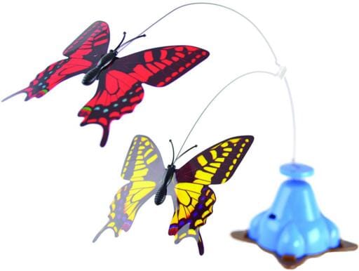 OurPets Whirling Wiggler Multi-Colored Butterfly Interactive Teasing Cat Toy