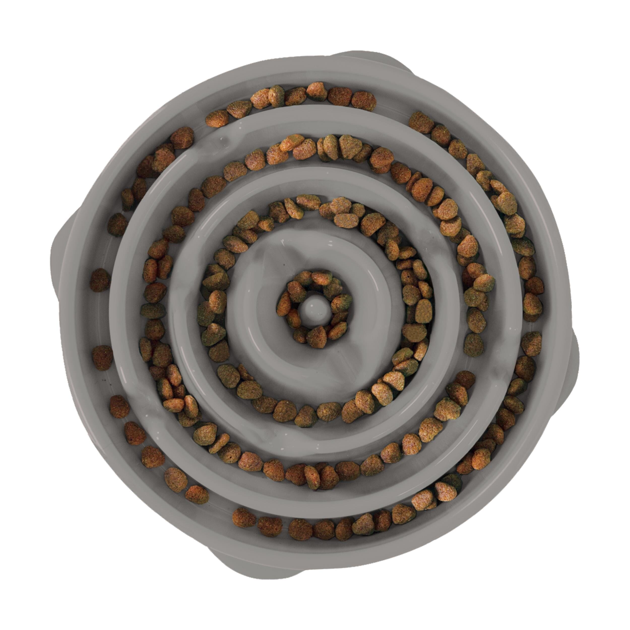 Outward Hound Fun Feeder Slo-Bowl Slow Feeding Dog Bowl - Gray - Large/Regular