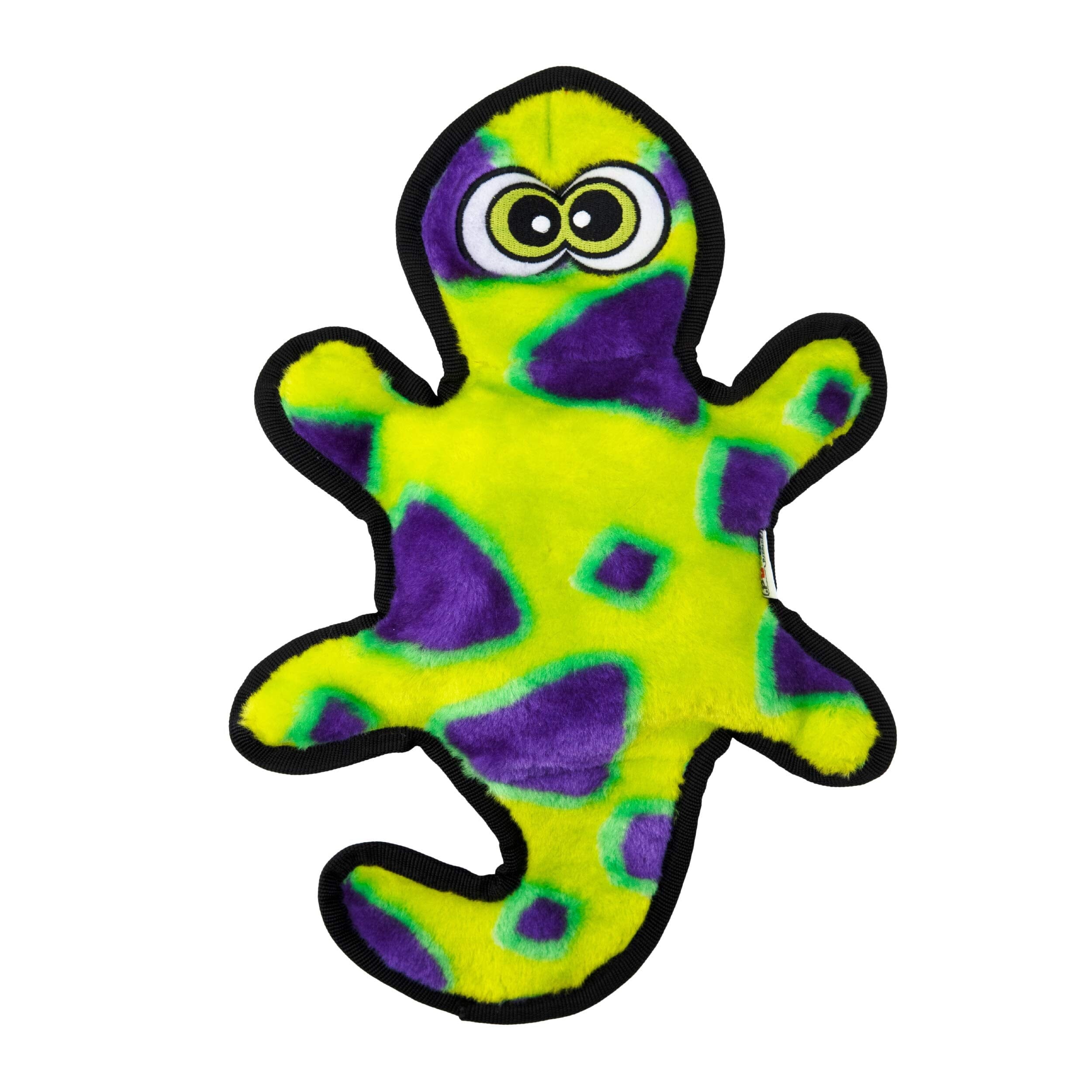 Outward Hound Invinceables No-Stuffing Durable Gecko Soft Squeak Dog Toy - Green - Medium