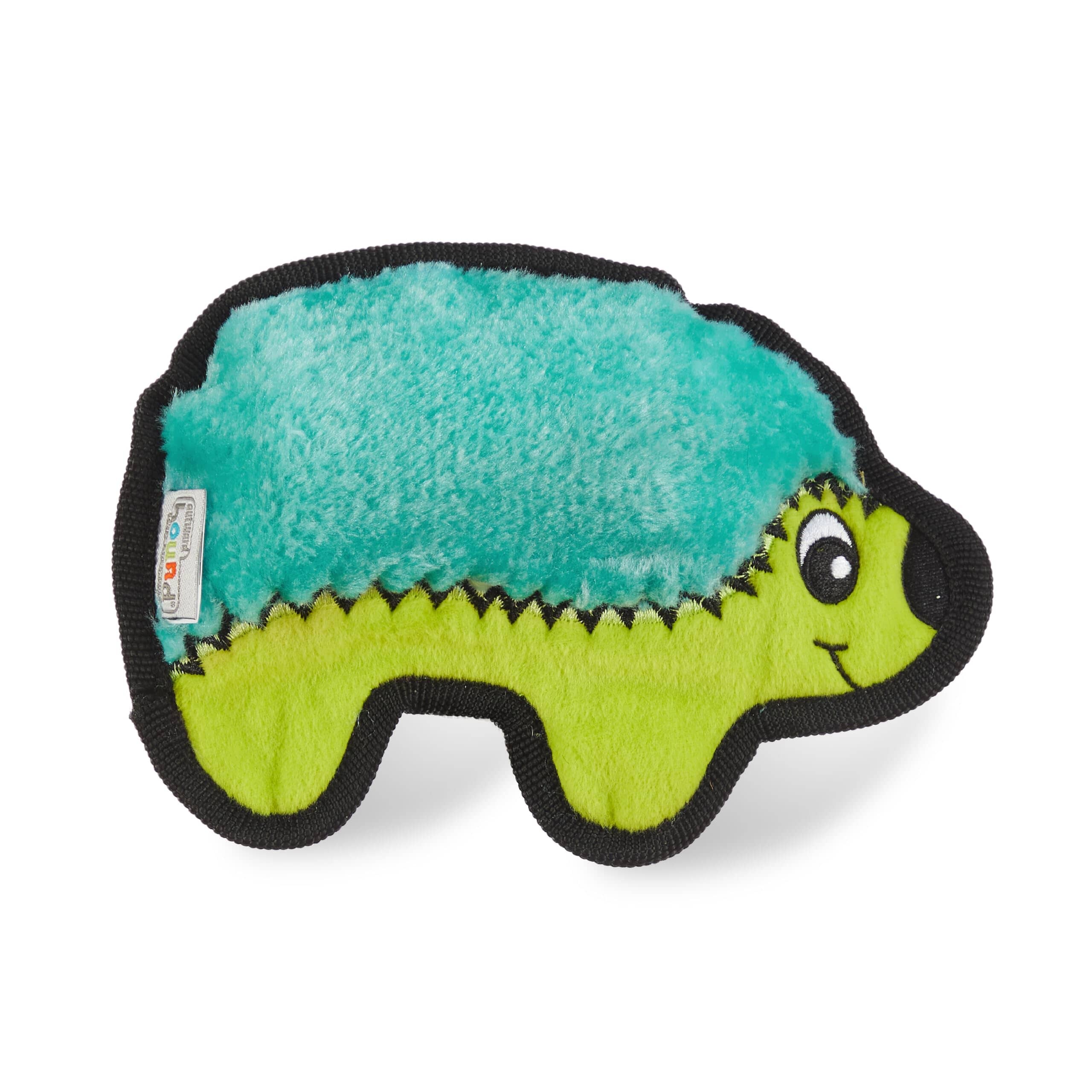 Outward Hound Invinceables No-Stuffing Durable Hedgehog Soft Squeak Dog Toy - Turquise - Extra Small