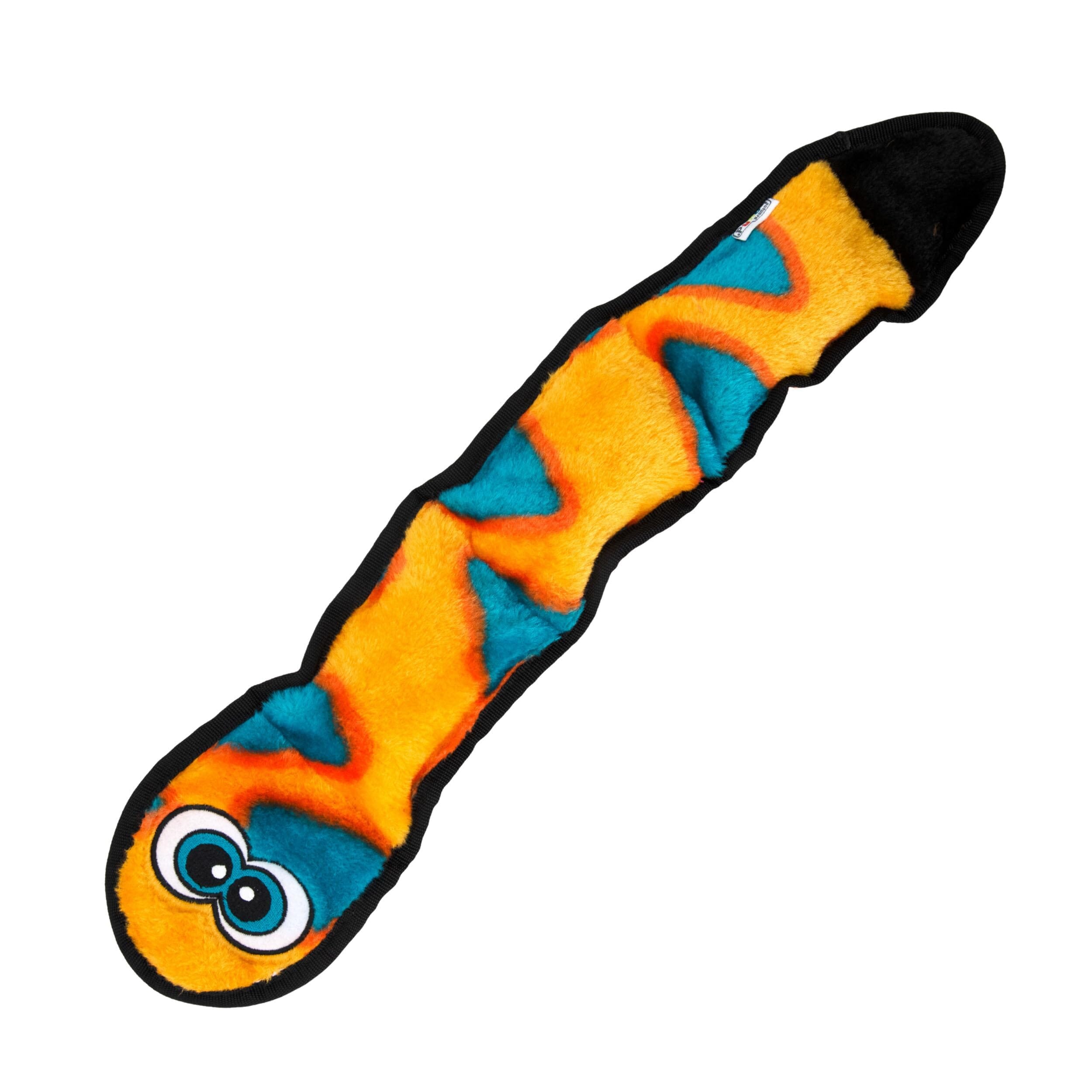 Outward Hound Invinceables No-Stuffing Durable Snake Soft Squeak Dog Toy - Orange - Large