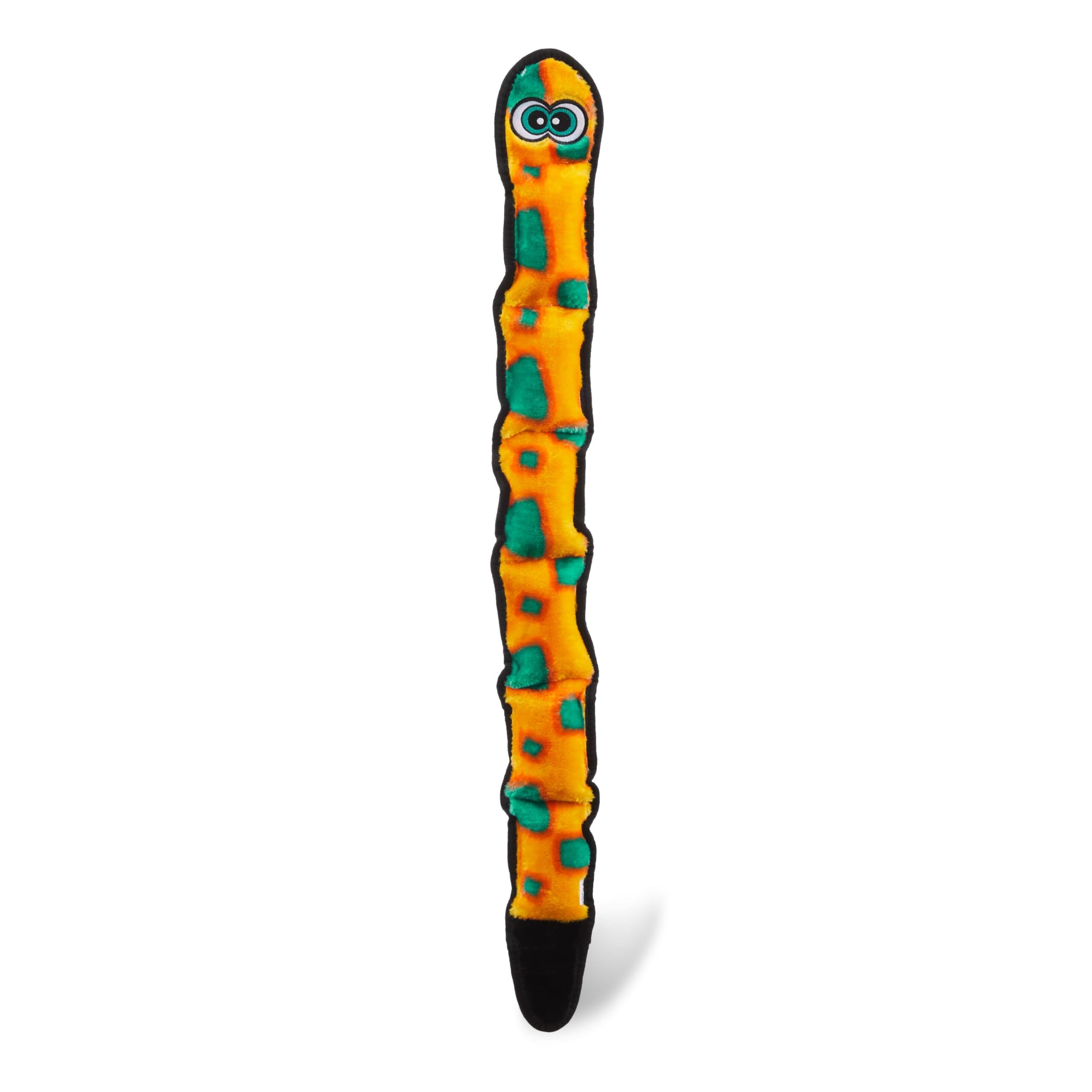 Outward Hound Invinceables No-Stuffing Durable Snake Soft Squeak Dog Toy - Orange - X-Large
