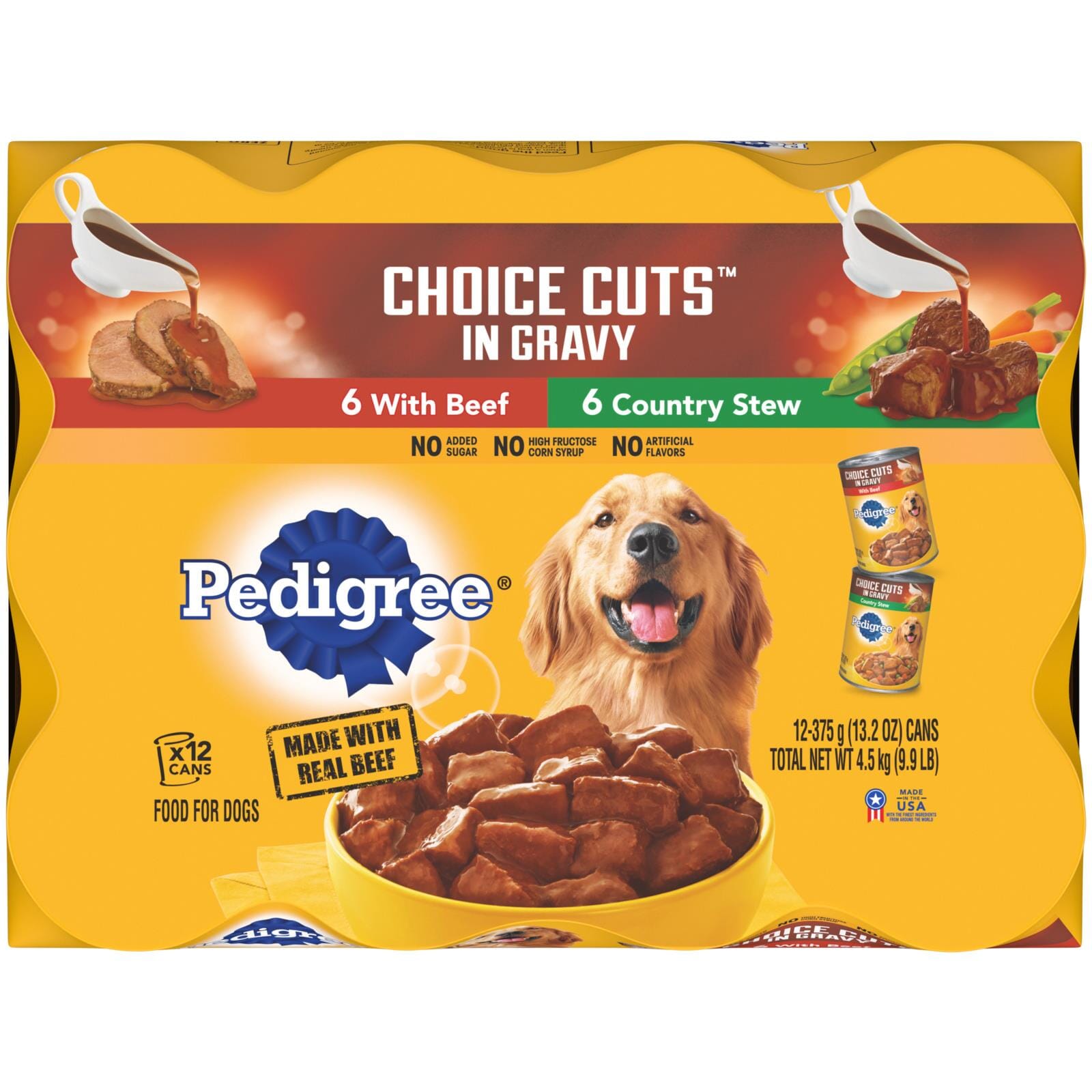 Pedigree Choice Cuts in Gravy Beef and Country Stew Canned Dog Food - Variety Pack - 13.2 Oz - 12 Count