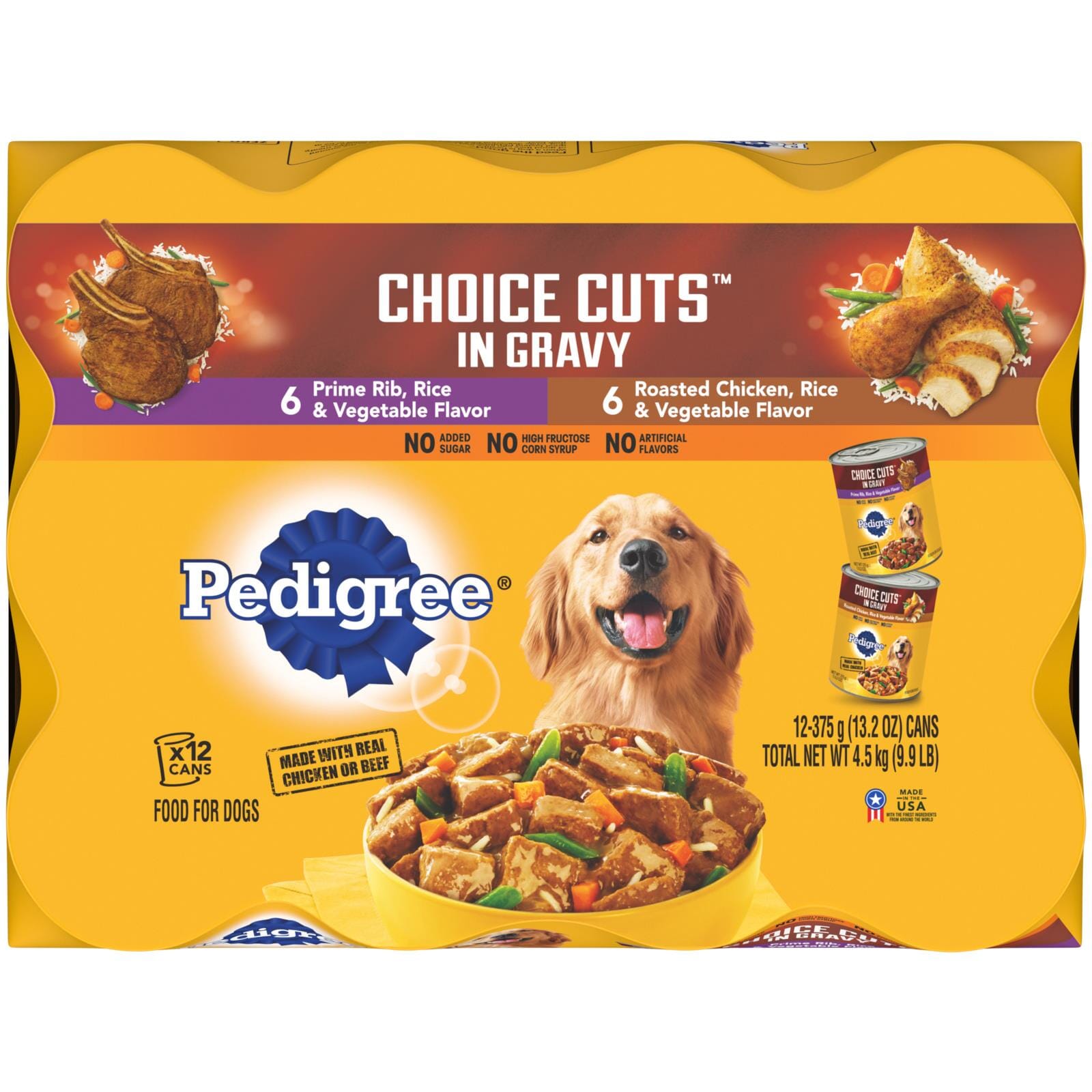 Pedigree Choice Cuts in Gravy Prime Rib Beef and Chicken Canned Dog Food - Variety Pack - 13.2 Oz - 12 Count