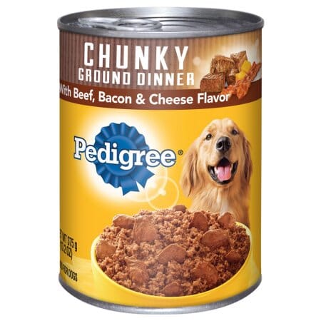 Pedigree Chopped Ground Dinner Beef Bacon and Cheese Canned Dog Food - 13.2 Oz - Case of 12