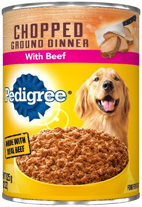 Pedigree Chopped Ground Dinner Beef Canned Dog Food - 22 Oz - Case of 12