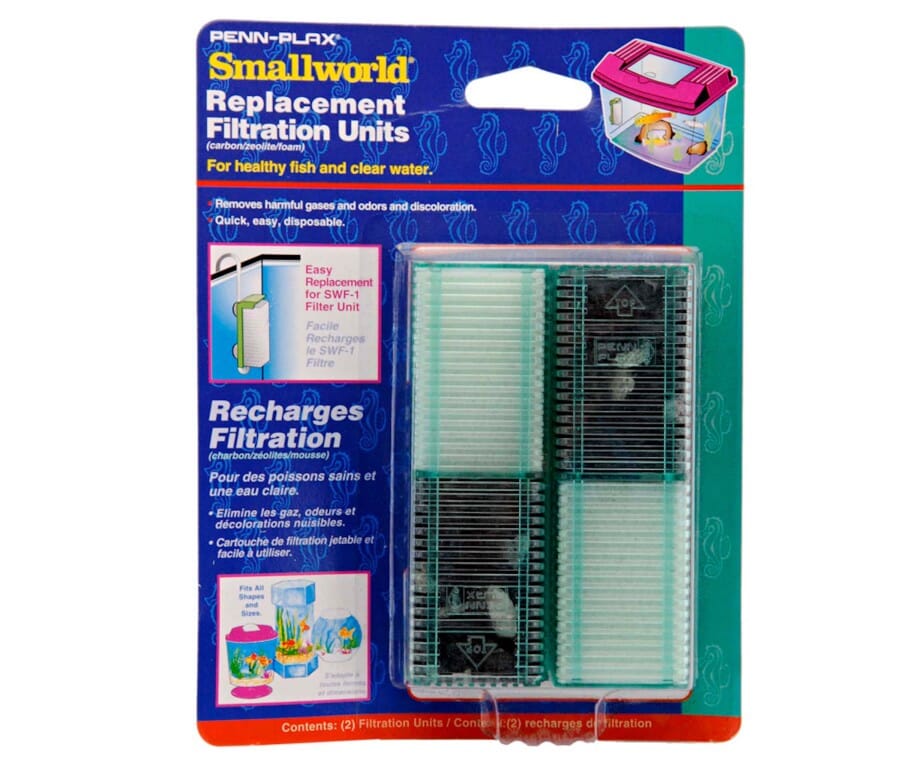 Penn Plax Filter Cartridge for Smallworld Rectangle Tank Filter - 2 pk