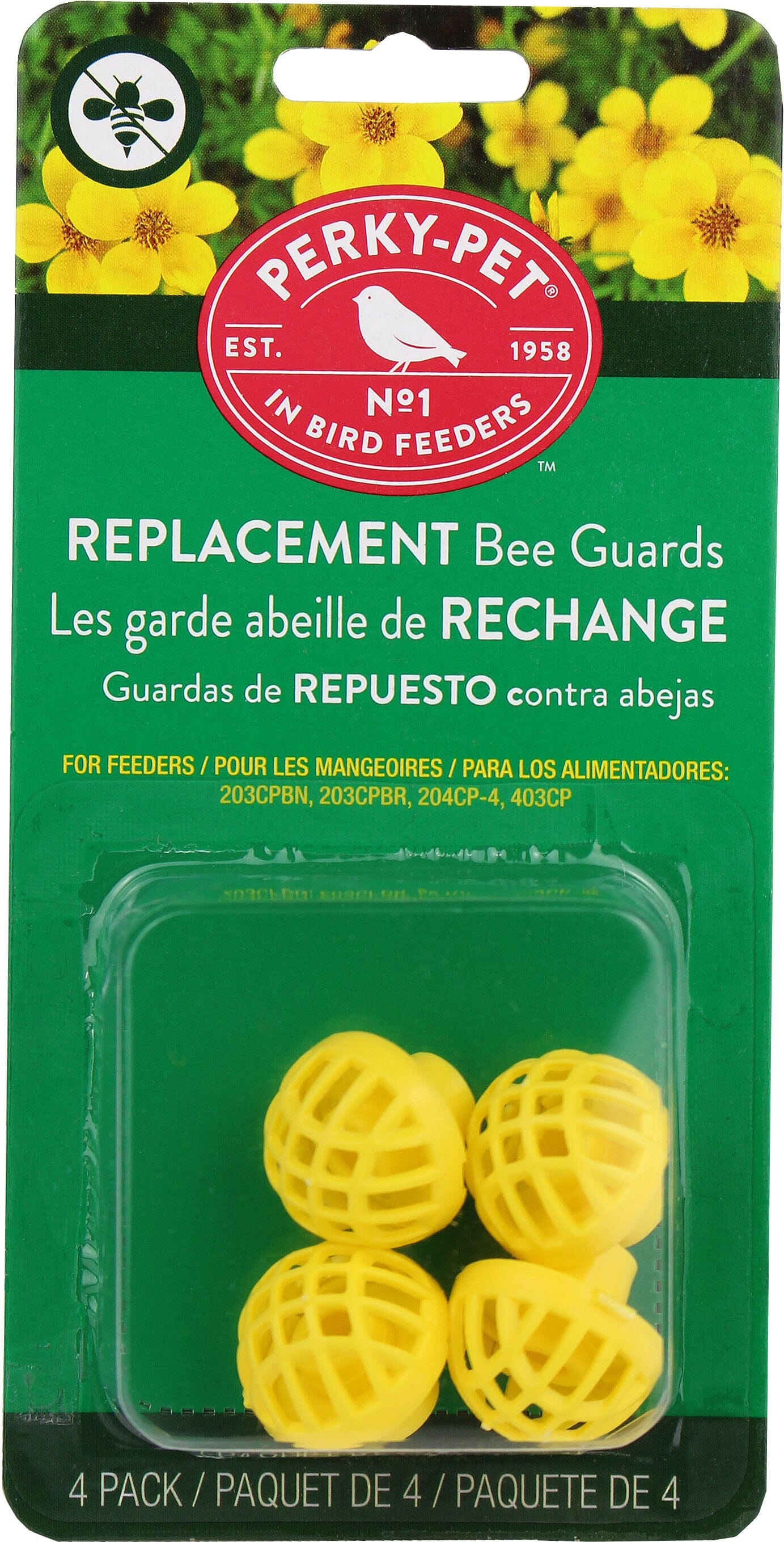 Perky-Pet Replacement Bee Guard - Yellow - 4 Pack