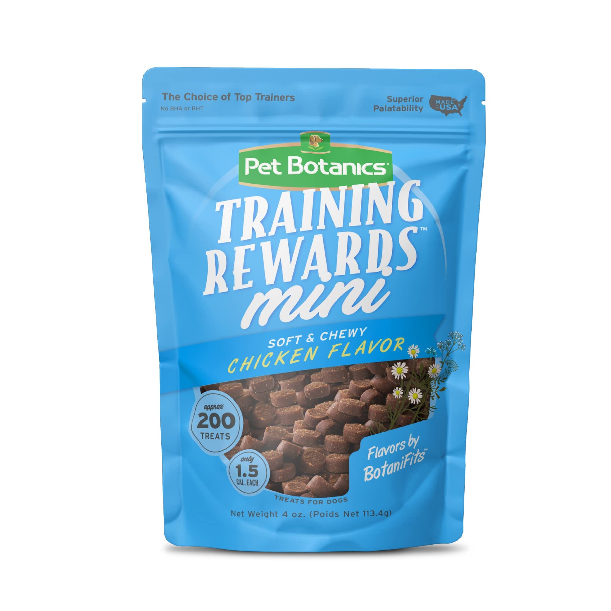 Pet Botanics Training Rewards Grain-Free Chicken Soft and Chewy Dog Treats - Mini - 4 Oz