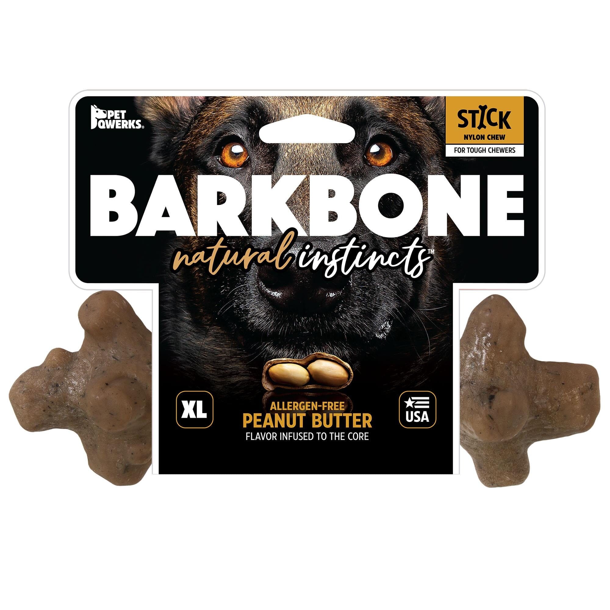 Pet Qwerks BarkBone Stick Peanut Butter Nylon Dog Chews - Extra Large