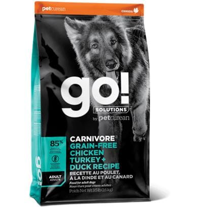 Petcurean GO! Carnivore Grain-Free Chicken, Turkey & Duck Adult Dry Dog Food - 12 lb Bag