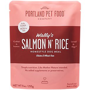 Portland Pet Food Homestyle Wally's Salmon N' Rice Wet Dog Food Pouch - 9 Oz - Case of 8