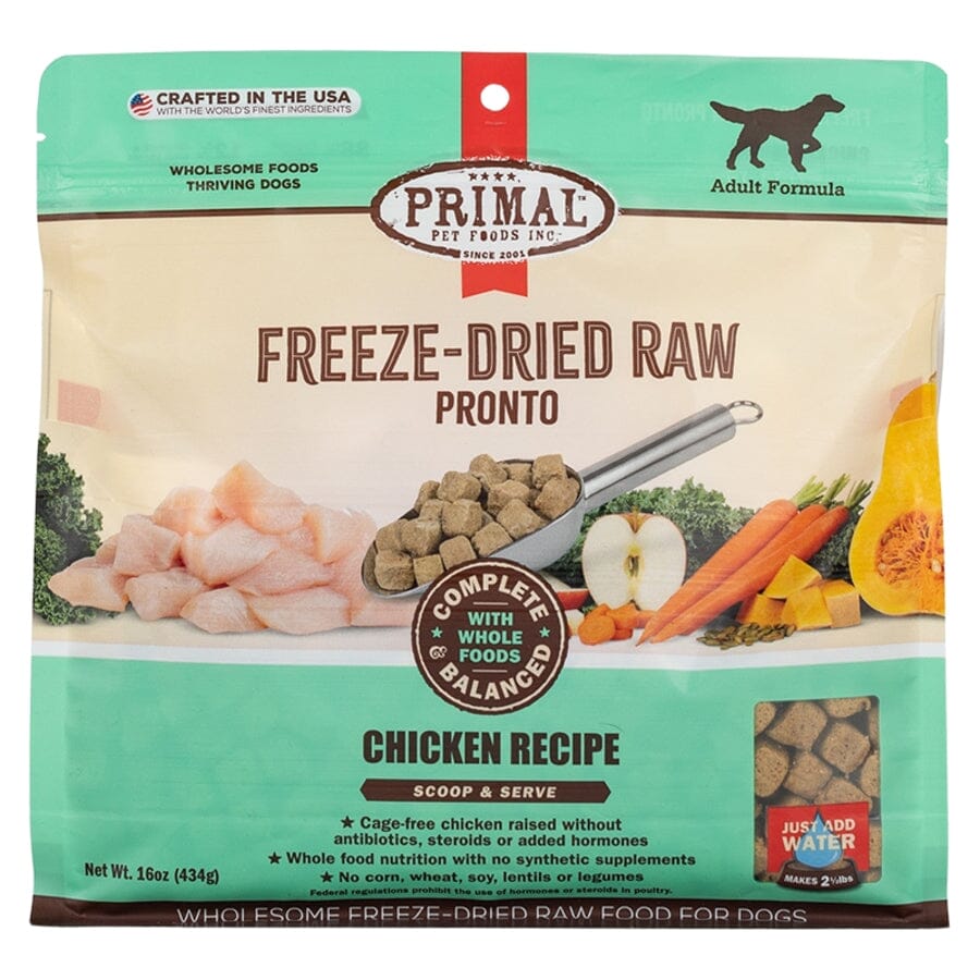 Primal Pronto Wholesome Chicken Recipe Adult Formula Freeze-Dried Raw Dog Food