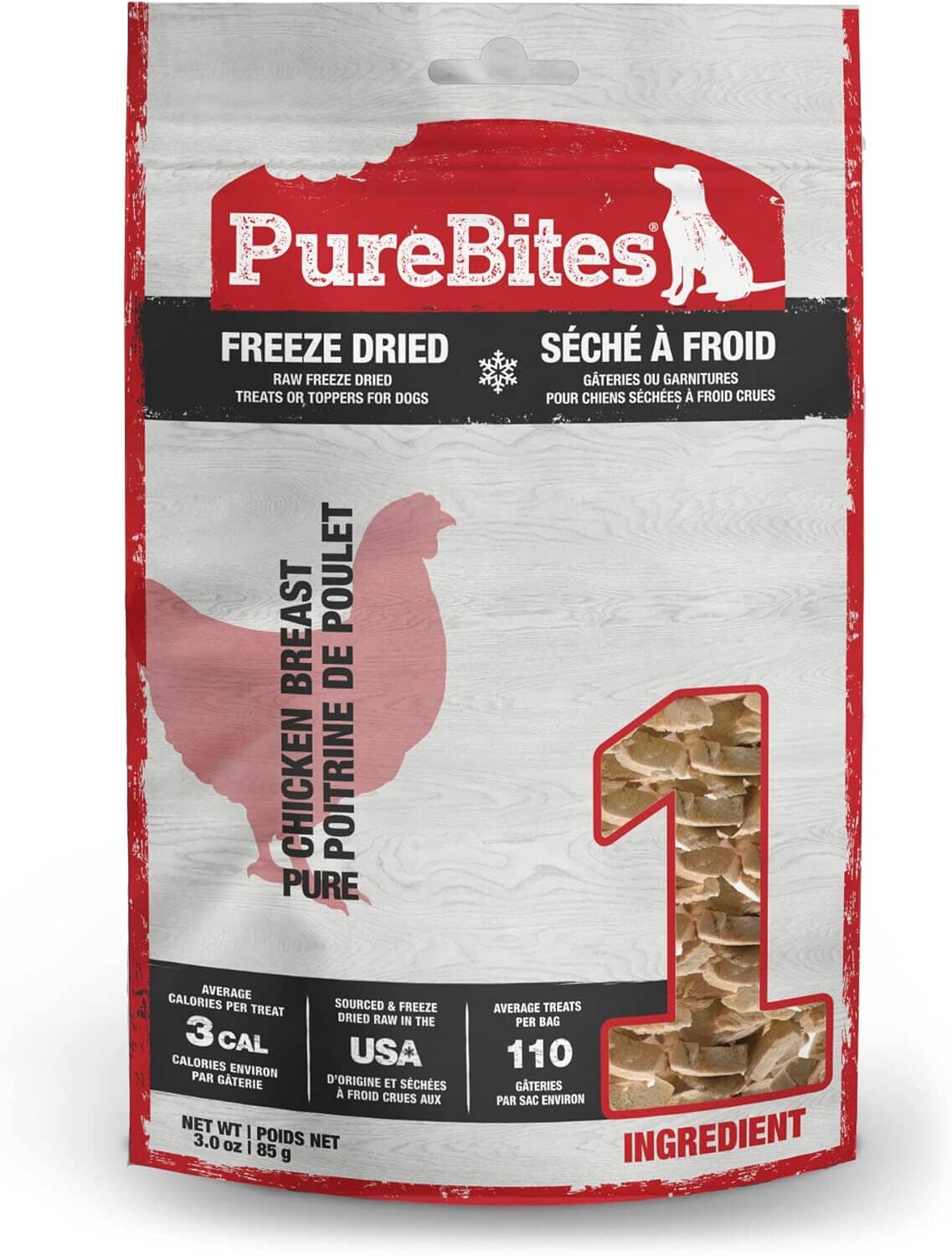 Purebites Chicken Breast Freeze-Dried Dog Treats - 3 oz Bag