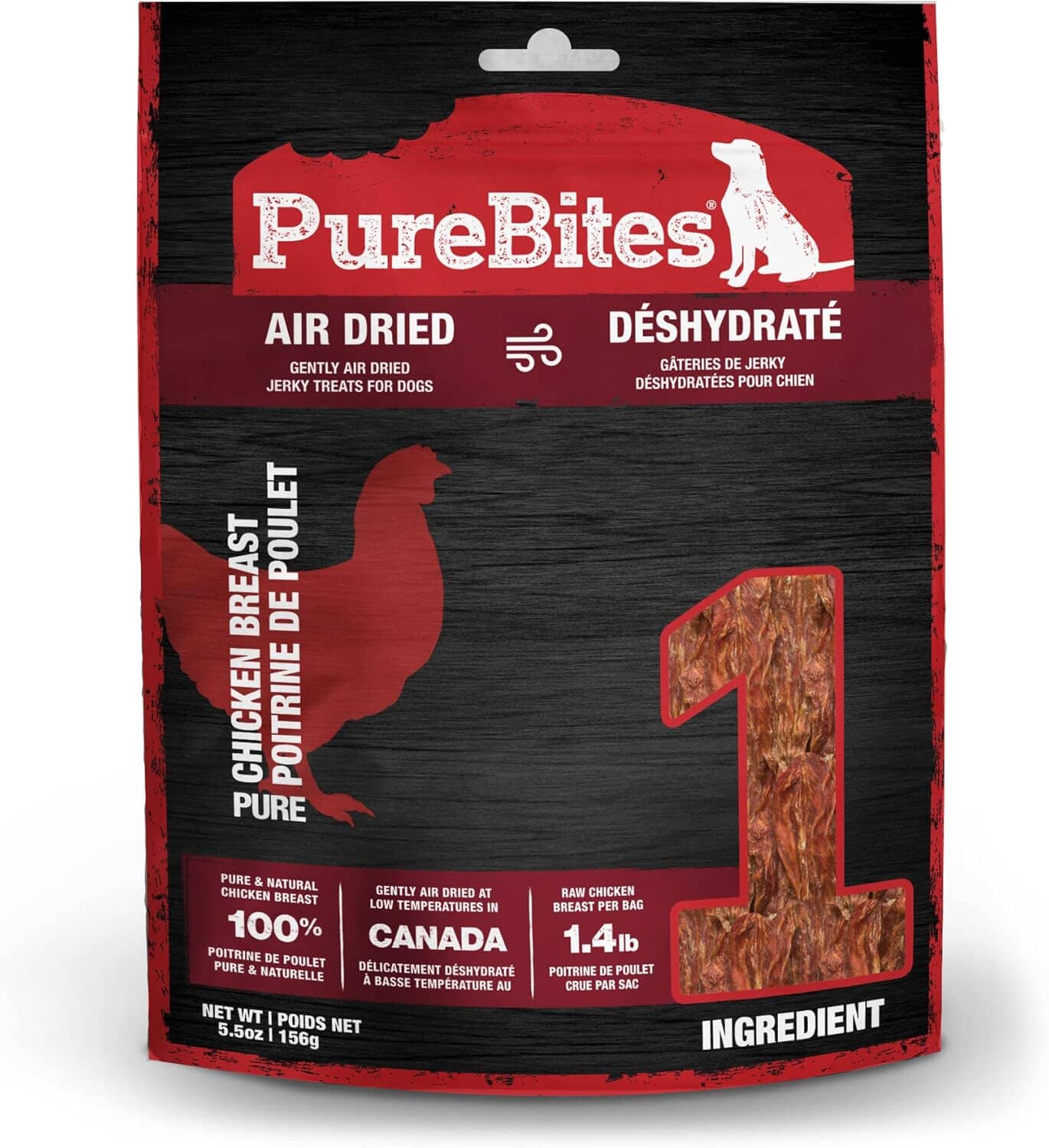 Purebites Chicken Jerky Freeze-Dried Dog Treats - 5.5 oz Bag