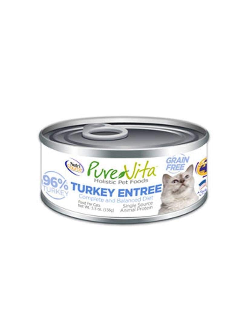 PureVita Grain-Free Turkey and Liver Entrée Canned Cat Food - 5.5 Oz - Case of 12