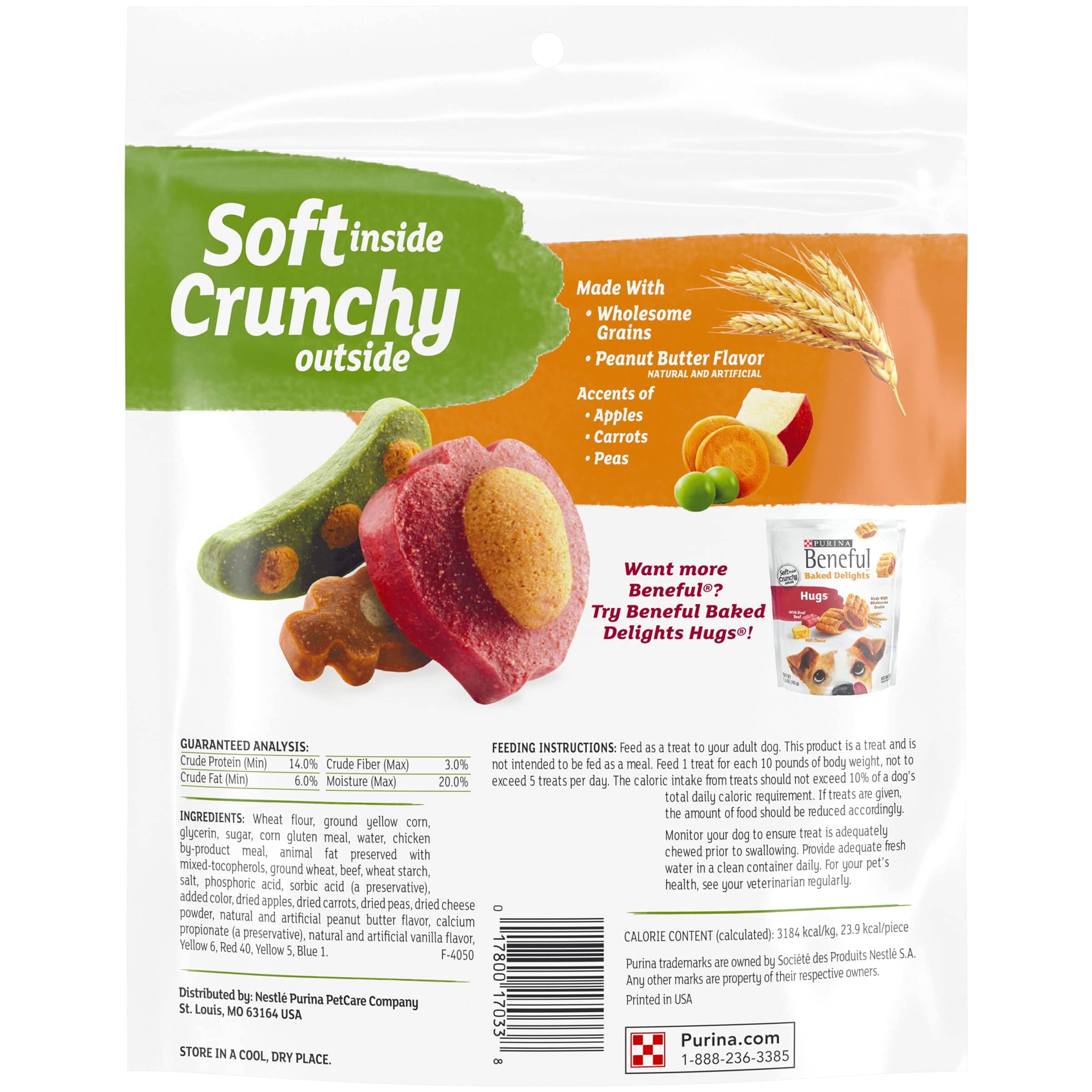 Purina Beneful Baked Delights Snackers Peanut Butter with Fruits Veggies and Grains Crunchy Dog Treats - 22 Oz - 4 Pack