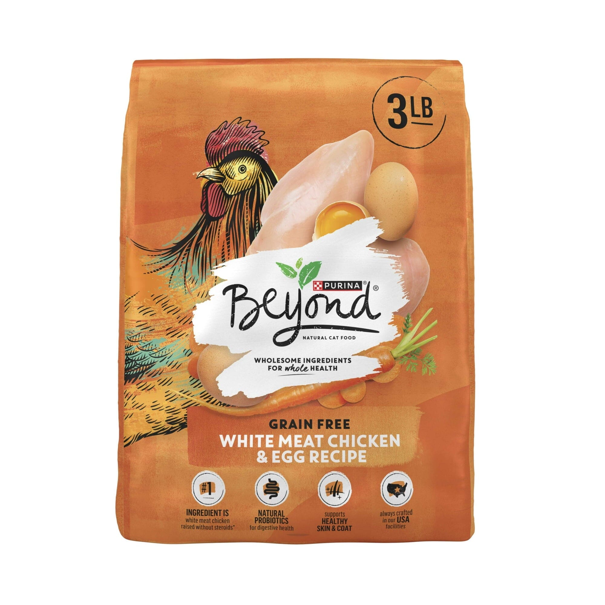 Purina Beyond Simply Grain-Free White Meat Chicken and Eggs Recipe Dry Cat Food - 3 Lbs - Case of 4