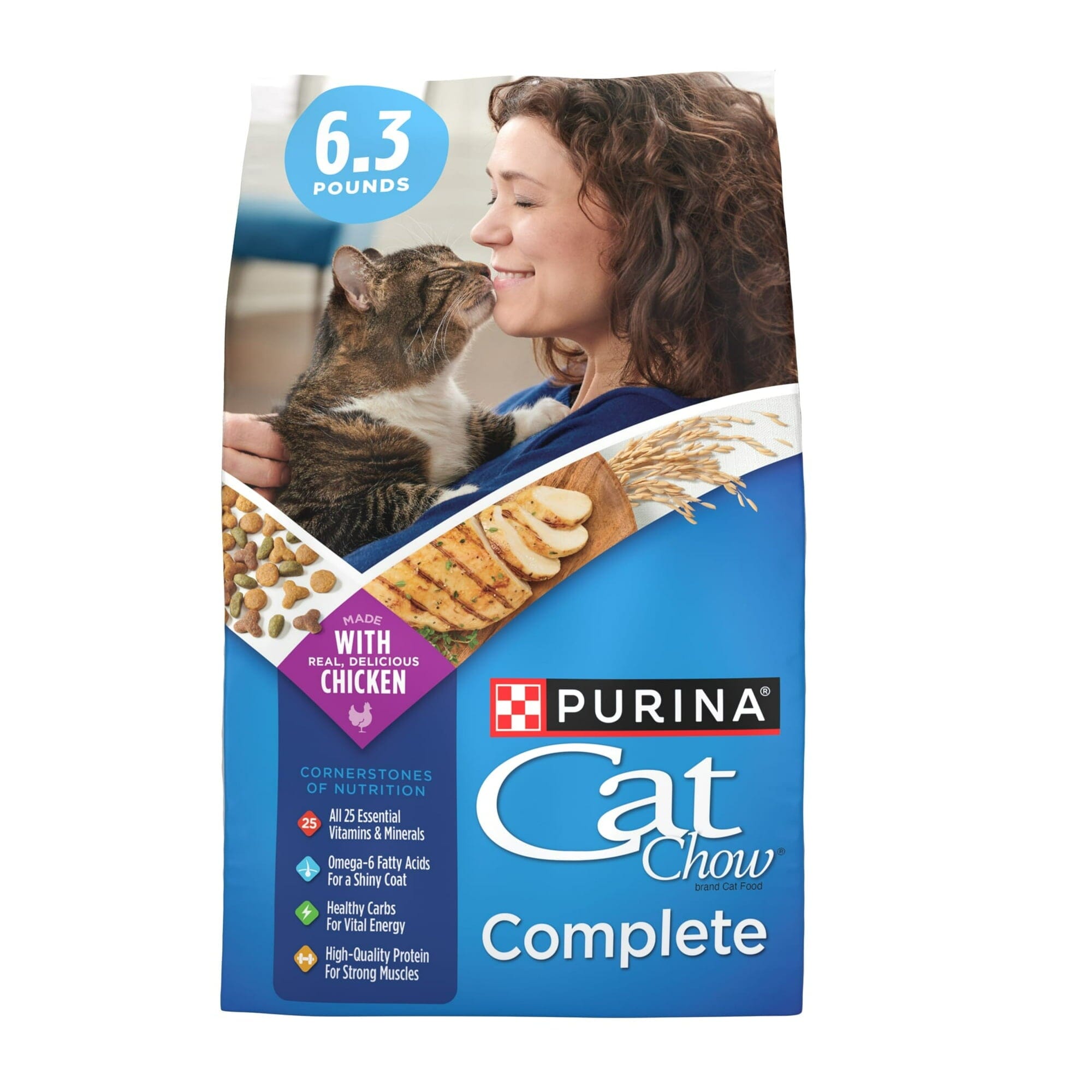 Purina Cat Chow Complete with Chicken Adult Dry Cat Food - 6.3 Lbs - Case of 4