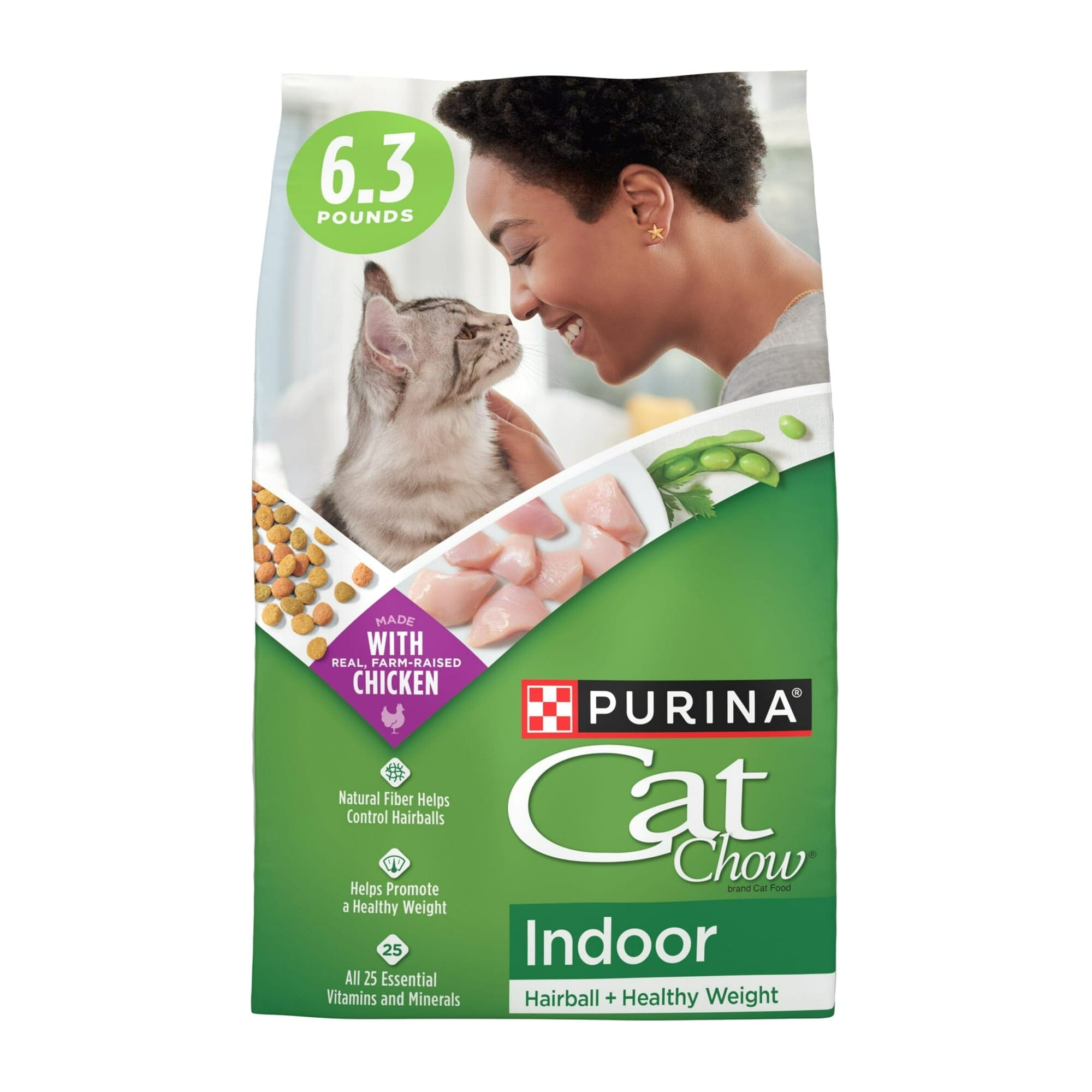 Purina Cat Chow Hairball Control and Healthy Weight Chicken Indoor Dry Cat Food - 6.3 Lbs - Case of 4