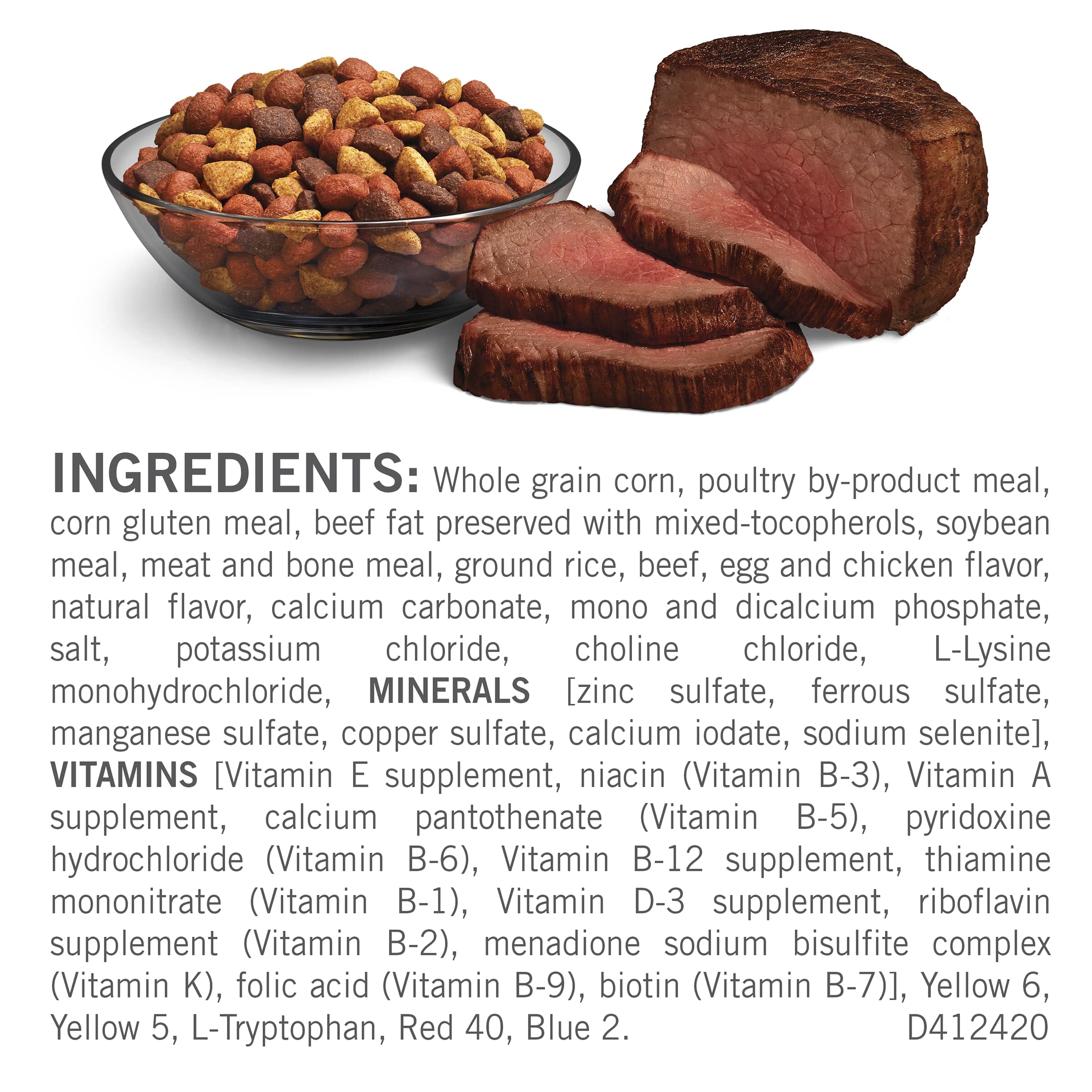 Purina Dog Chow Complete and Balanced Real Beef Adult Dry Dog Food - 44 Lbs